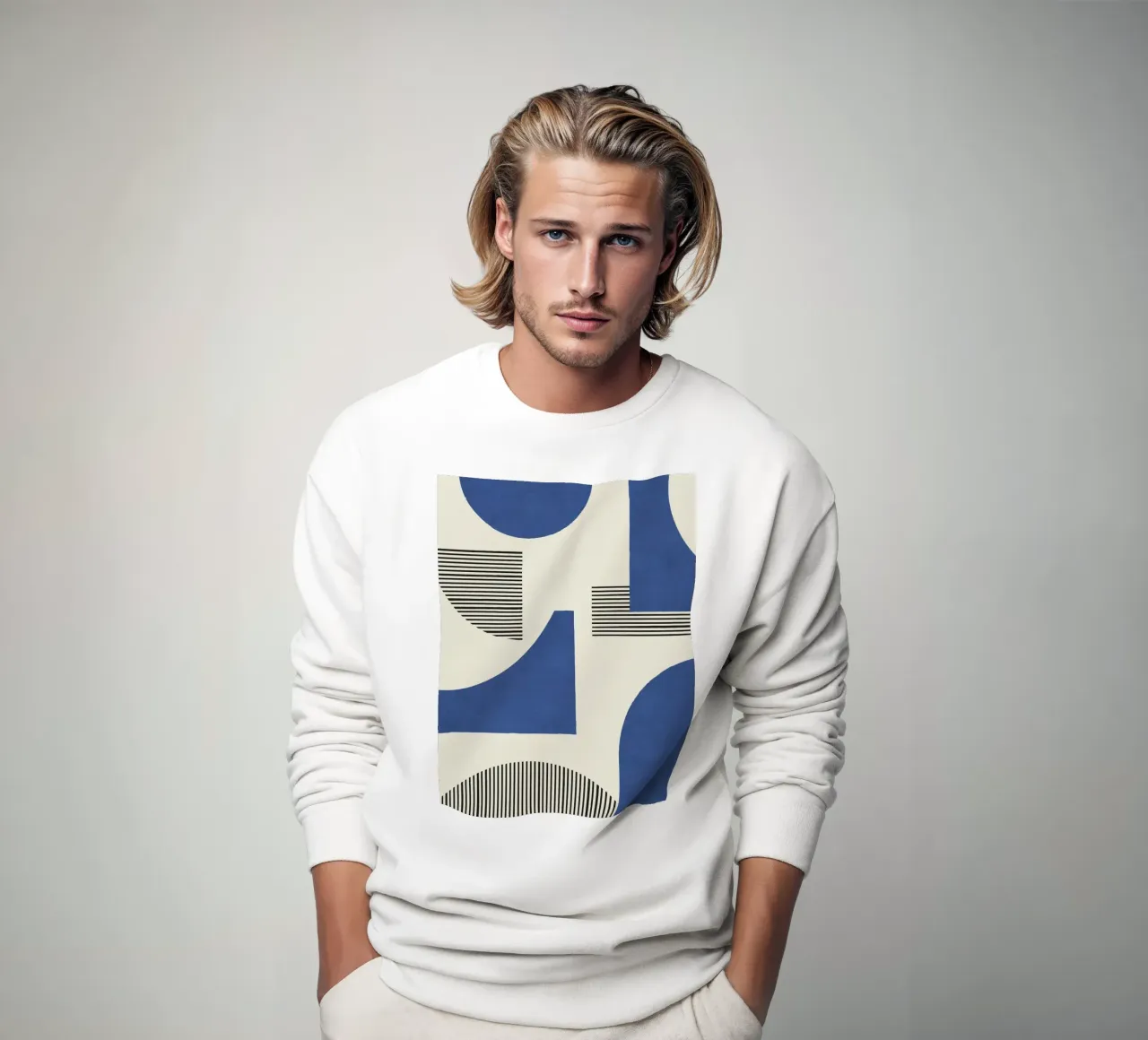 Composizione di linee astratte - Blu navy felpa da MoonlightPrint