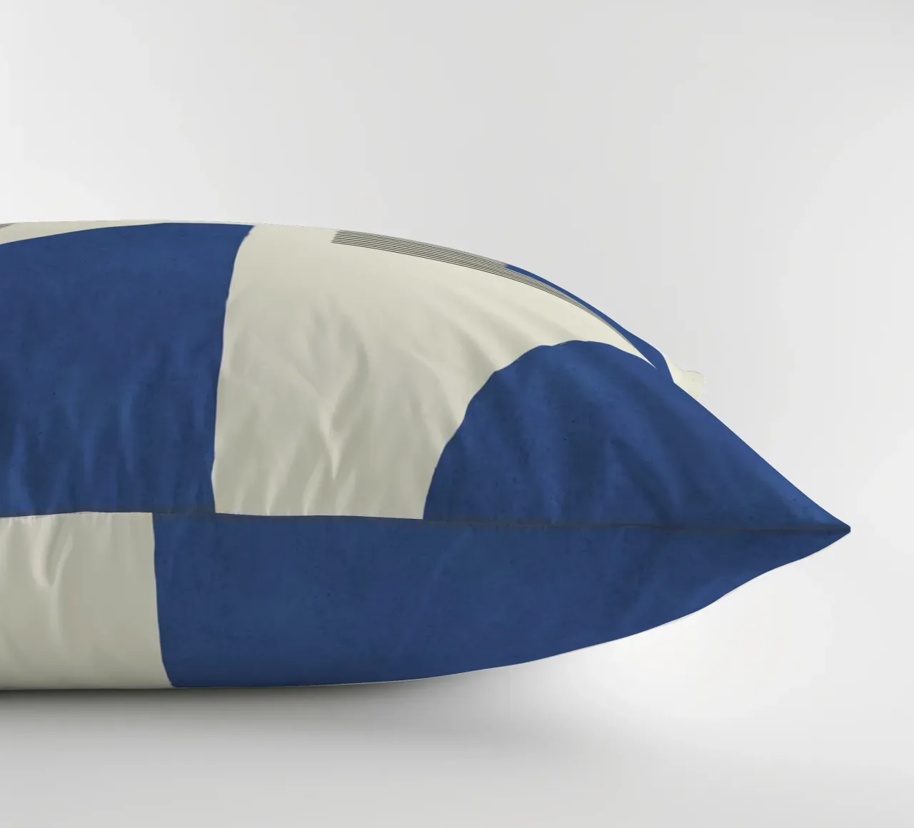 Composizione di linee astratte - Blu navy cuscino da MoonlightPrint