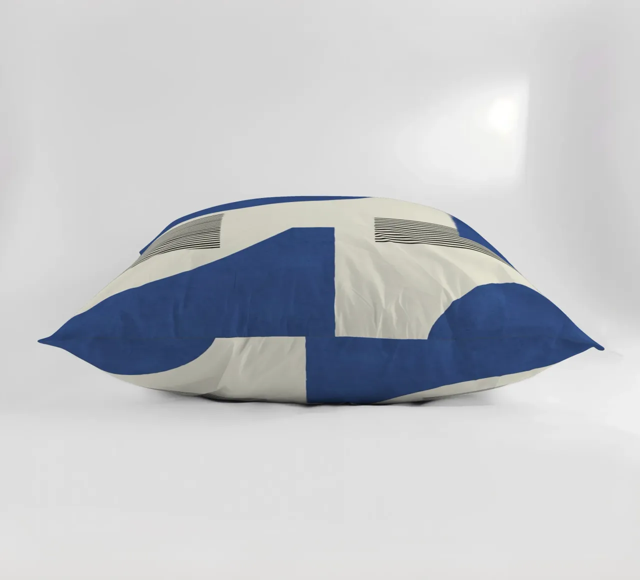 Composizione di linee astratte - Blu navy cuscino da MoonlightPrint