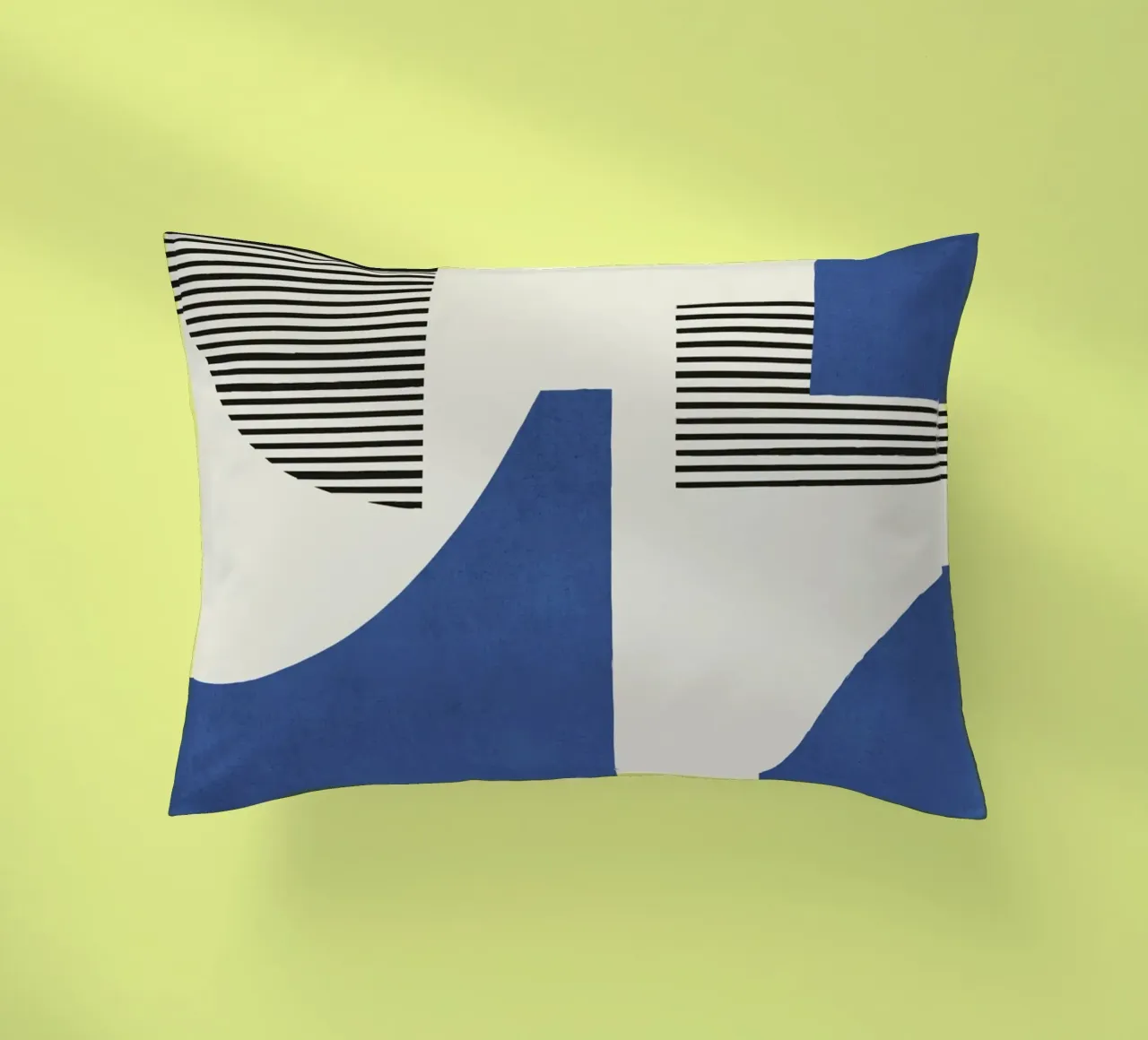 Composizione di linee astratte - Blu navy cuscino da MoonlightPrint