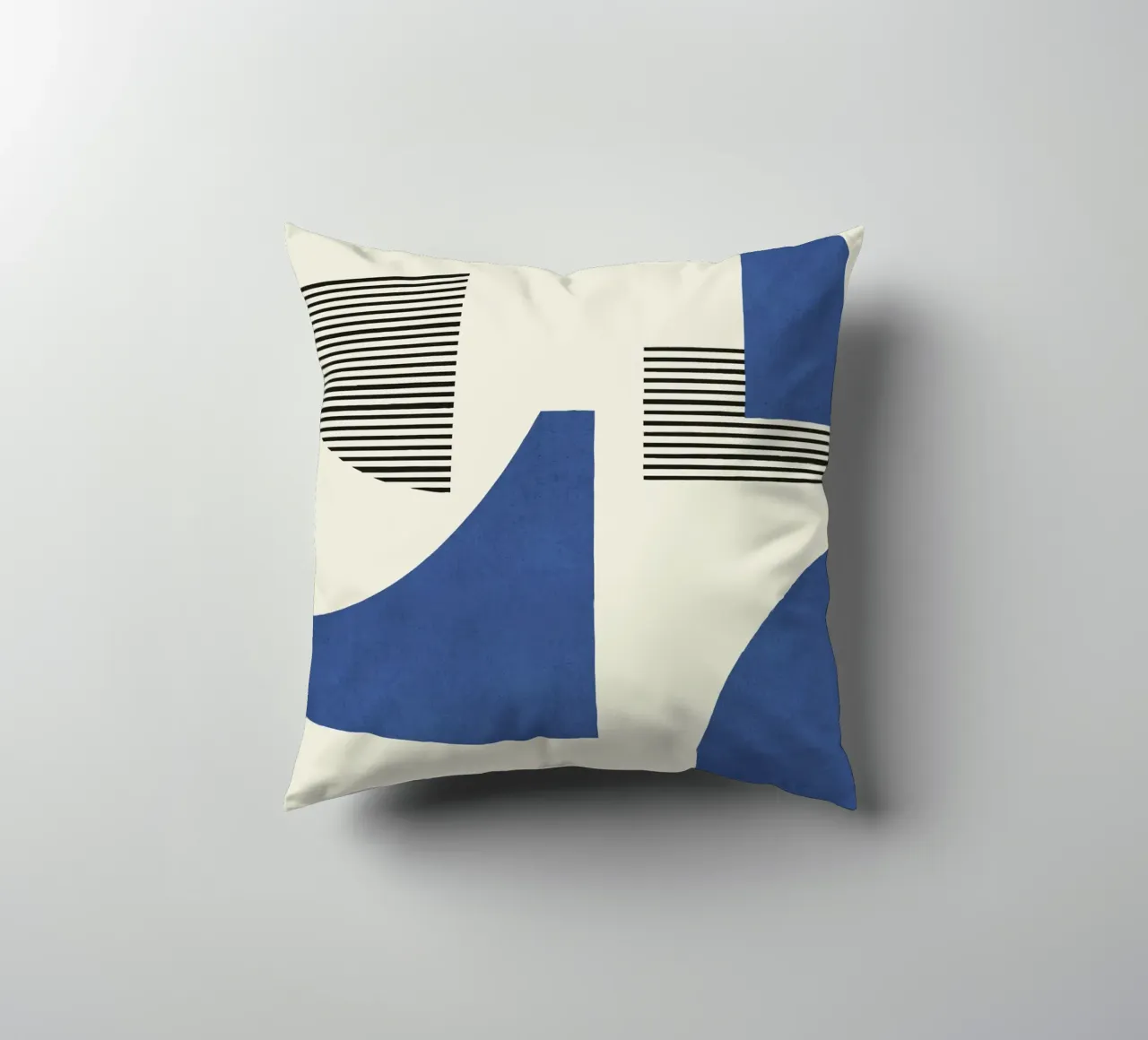 Composizione di linee astratte - Blu navy cuscino da MoonlightPrint
