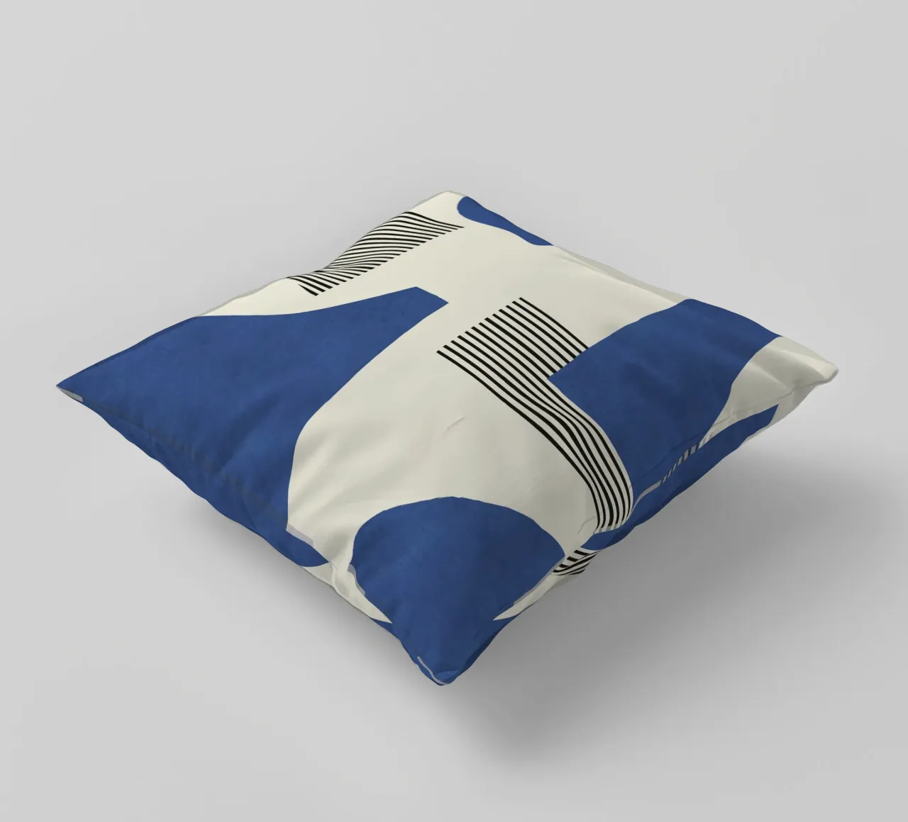 Composizione di linee astratte - Blu navy cuscino da MoonlightPrint