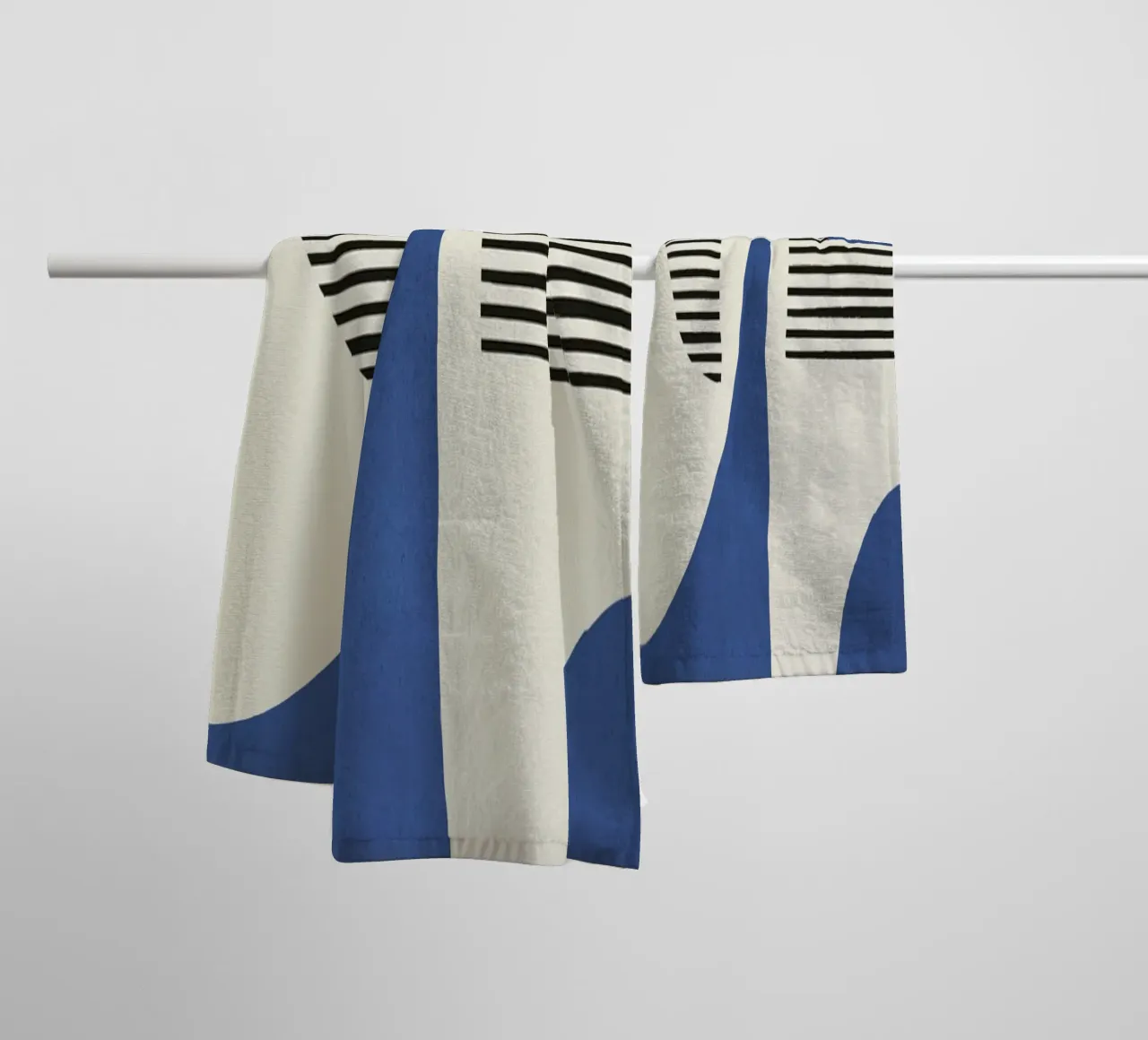 Composizione di linee astratte - Blu navy asciugamano da bagno da MoonlightPrint