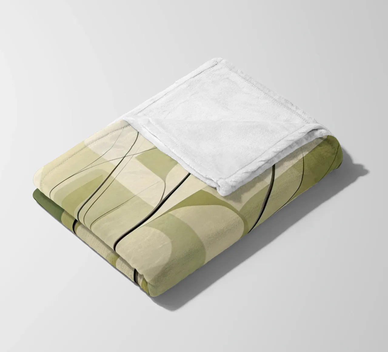 Abstract tree in green colours fleece blanket by Imagine