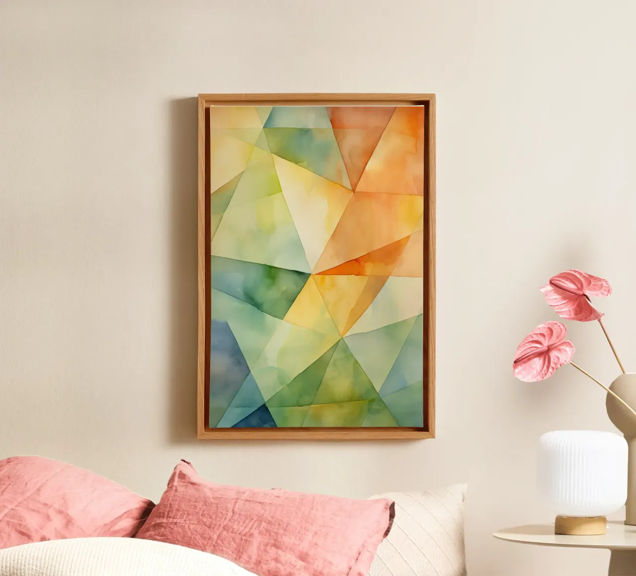 Abstract kleurrijk canvas met Baklijst van Imagine