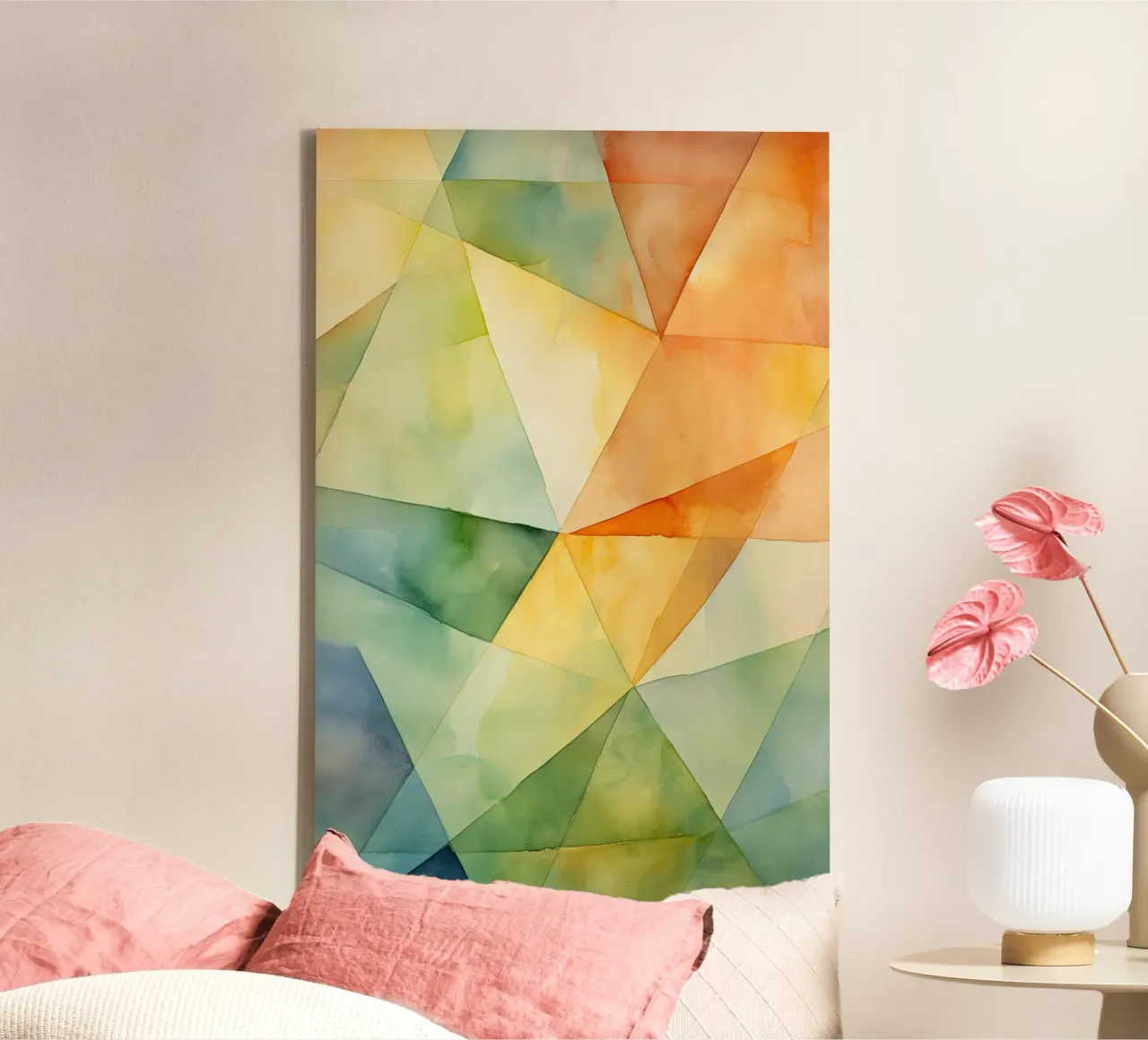 Abstract kleurrijk canvas met Baklijst van Imagine