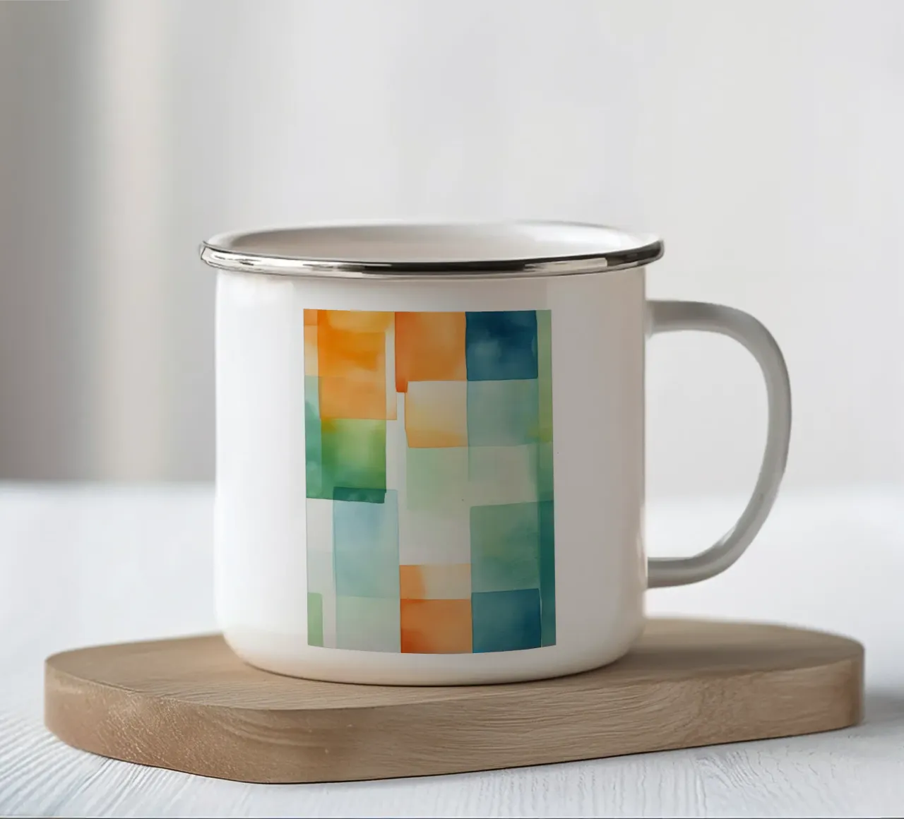 Rettangoli astratti tazza in smalto da Imagine