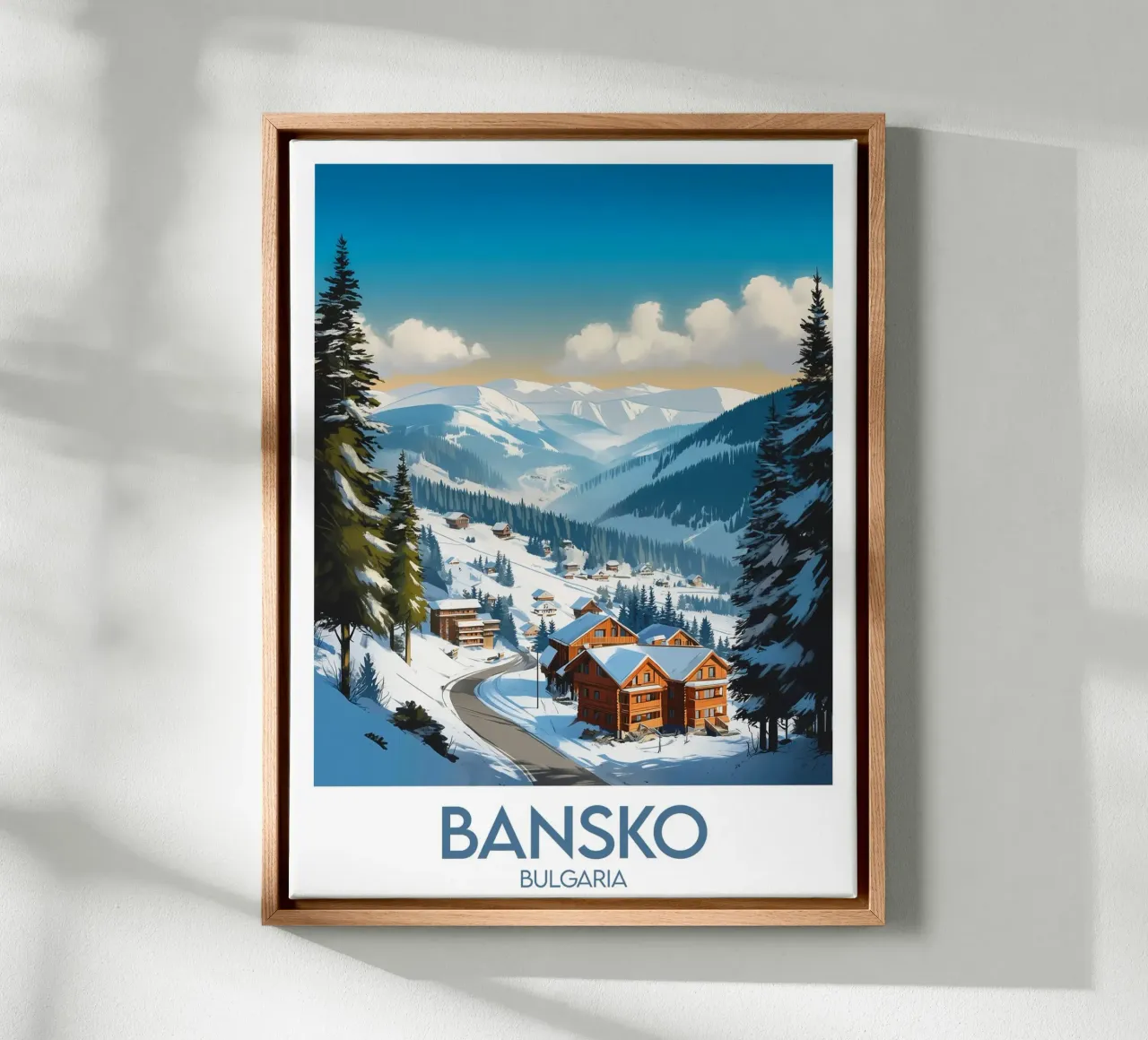 Affiche Bansko tela con Cornice a cassetta da Frame the World