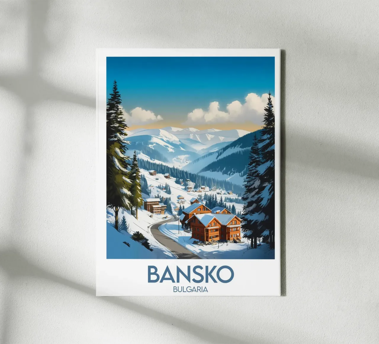 Affiche Bansko tela con Cornice a cassetta da Frame the World