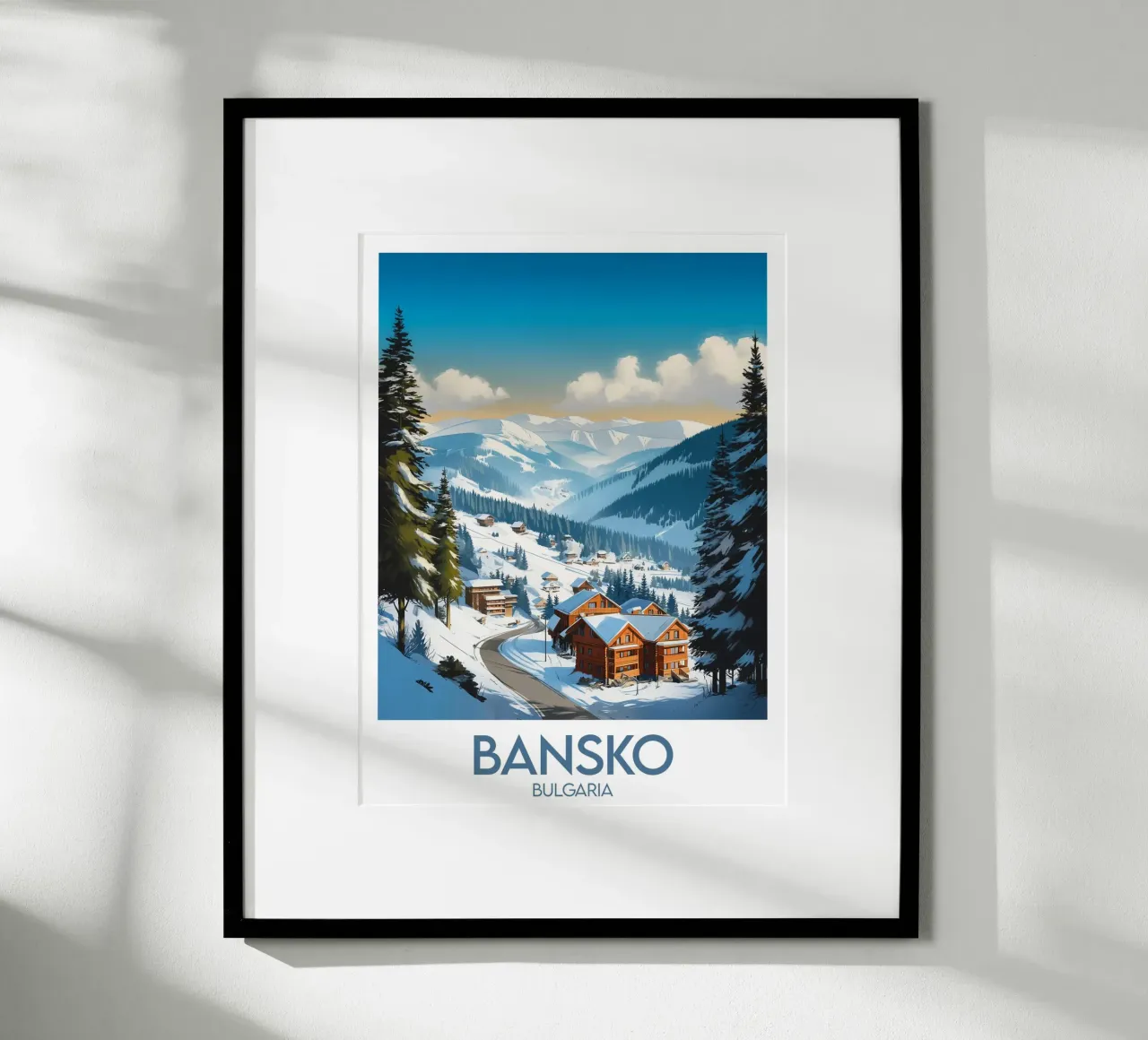 Affiche Bansko poster con telaio in legno da Frame the World