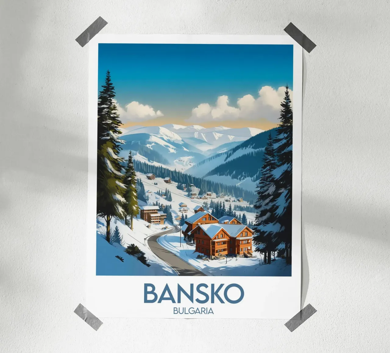 Affiche Bansko poster con telaio in legno da Frame the World