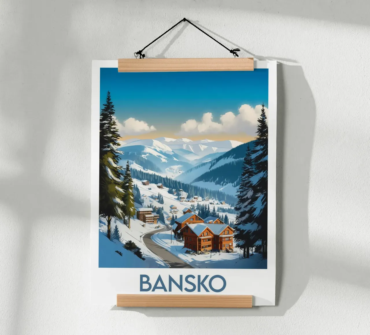 Affiche Bansko poster con telaio in legno da Frame the World