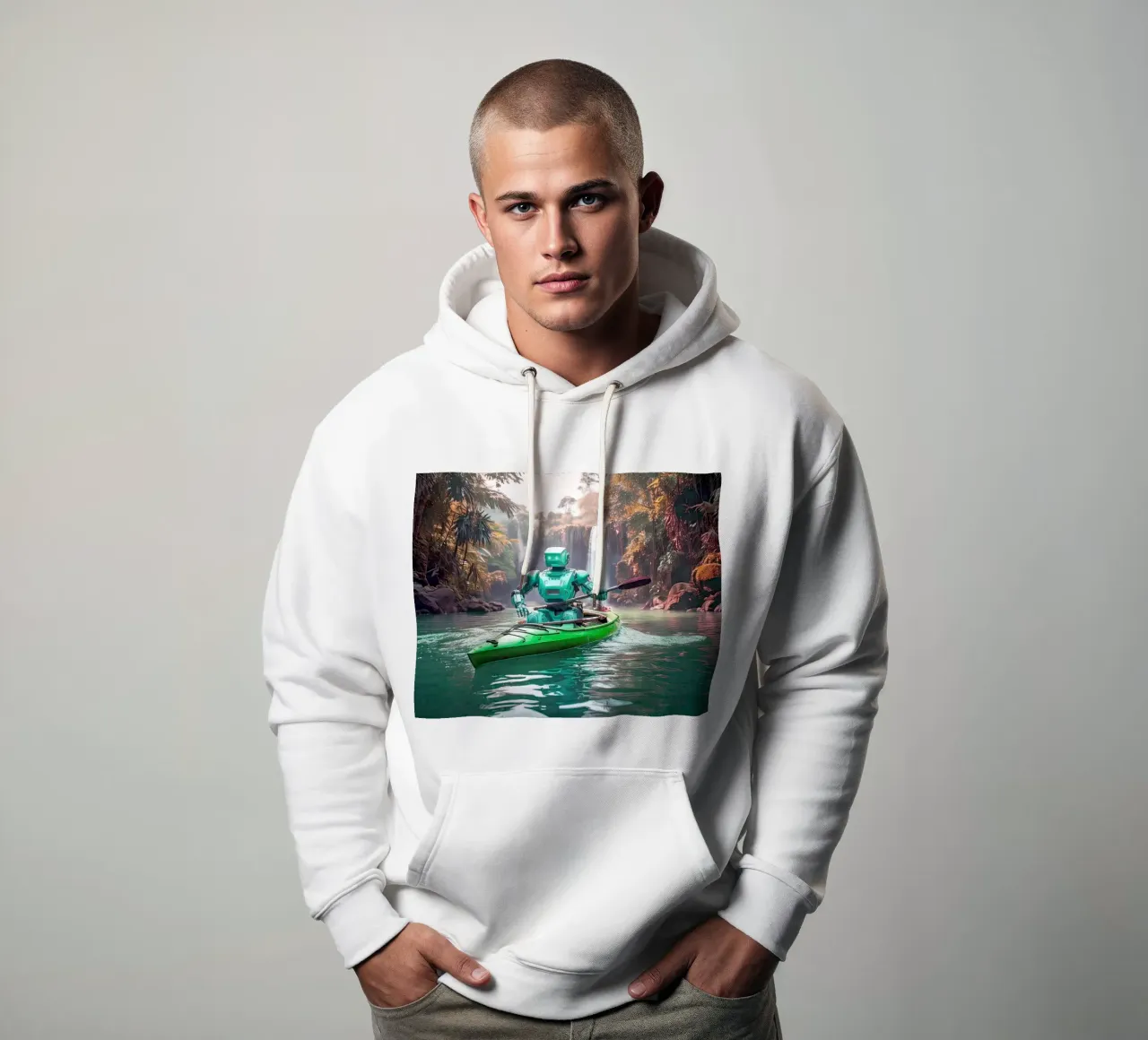 ROBOT EN CANOE. Vert. hoodie van Thierry vobmann photography