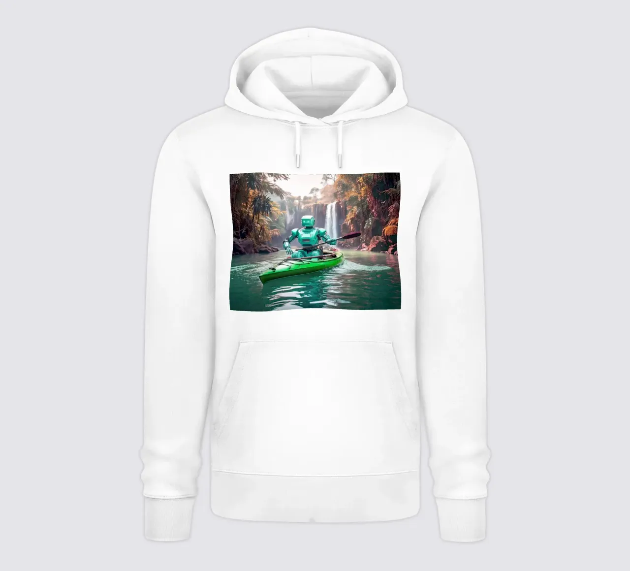 ROBOT EN CANOE. Vert. sudadera con capucha de Thierry vobmann photography