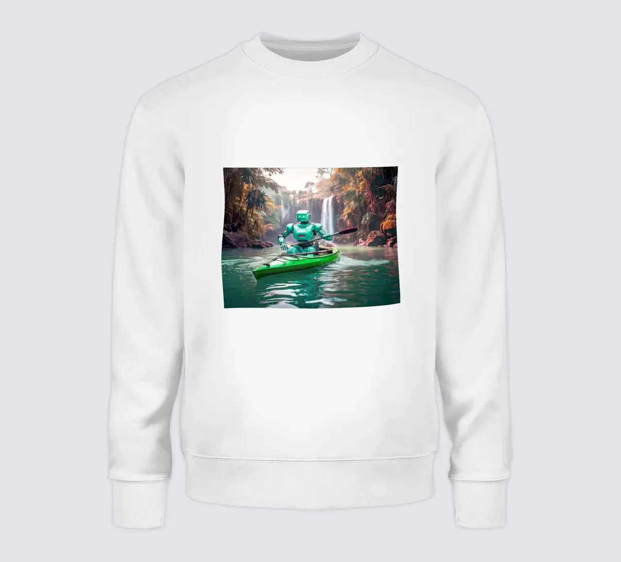 ROBOT EN CANOE. Vert. Sweatshirt von Thierry vobmann photography