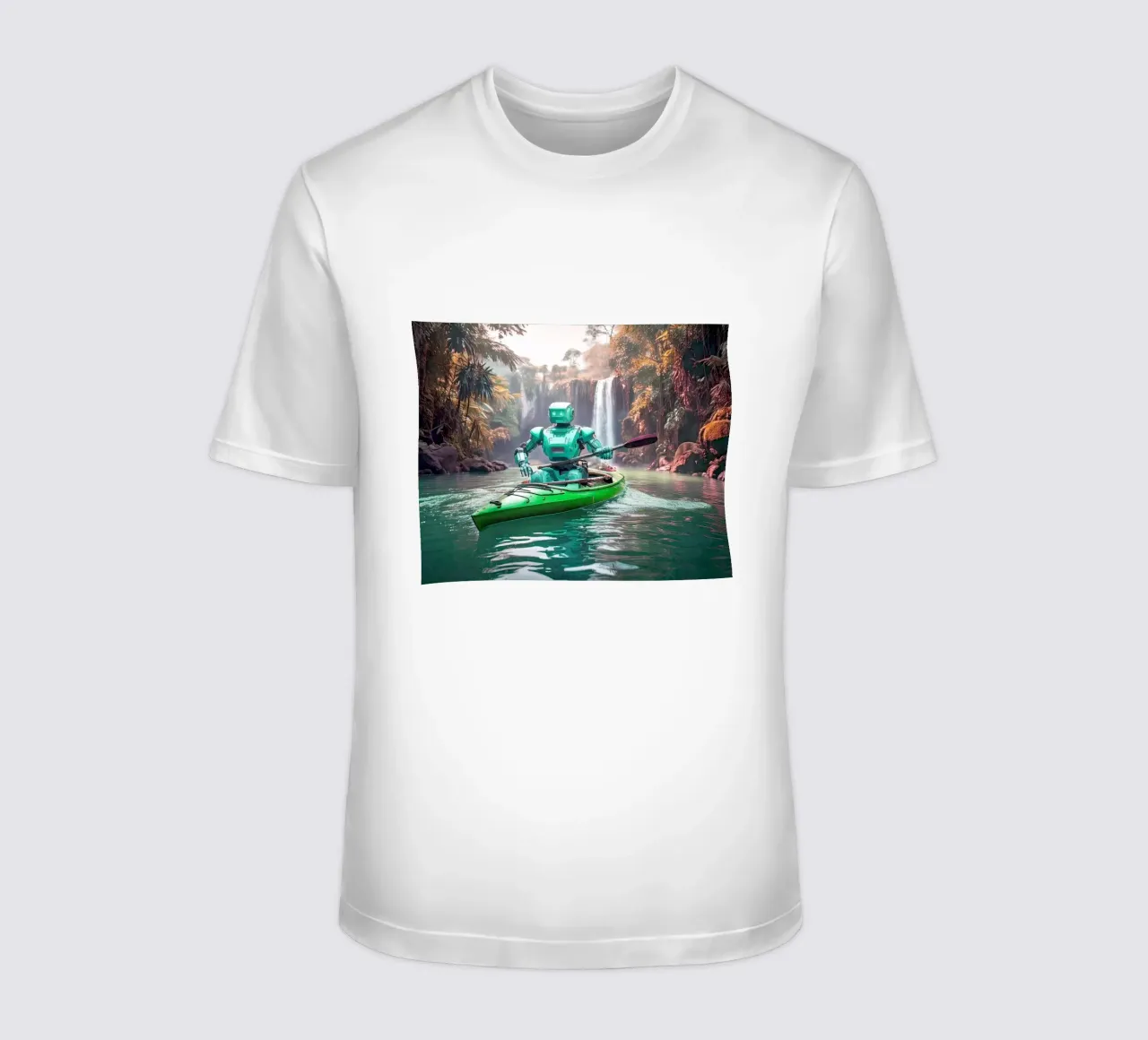 ROBOT EN CANOE. Vert. t-shirt by Thierry vobmann photography