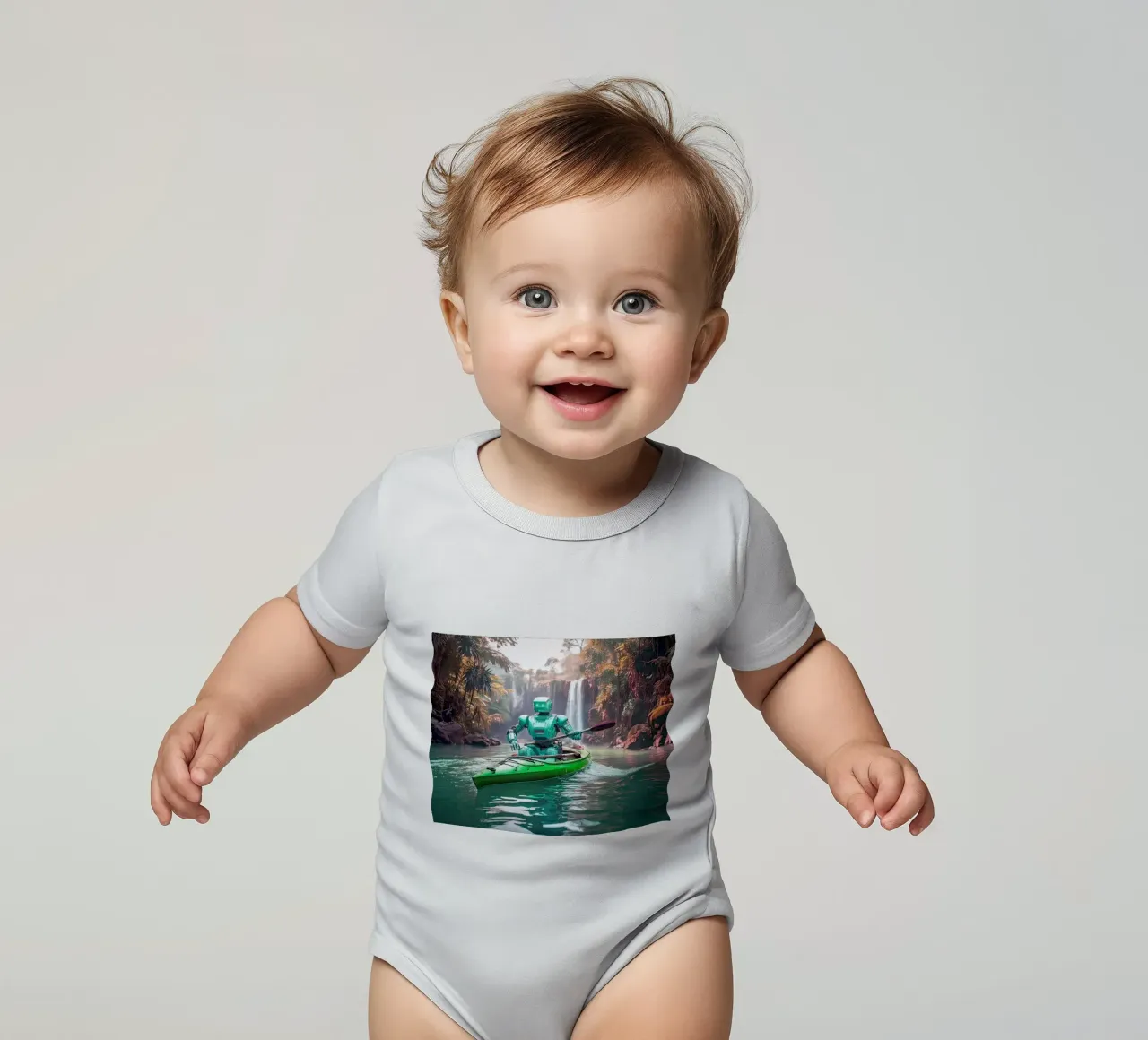 ROBOT EN CANOE. Vert. body neonato maniche corte da Thierry vobmann photography