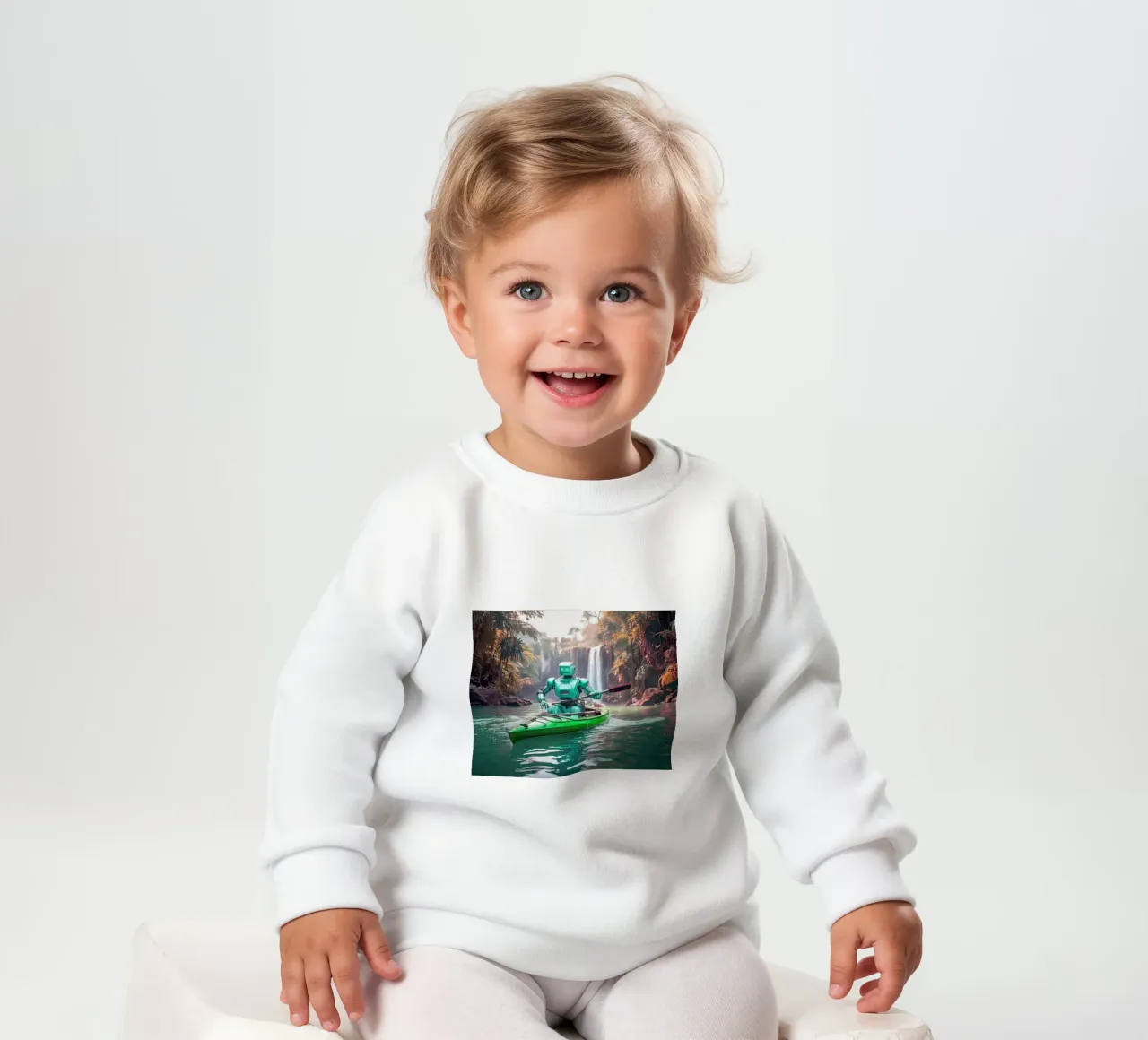ROBOT EN CANOE. Vert. sudadera de bebé de Thierry vobmann photography