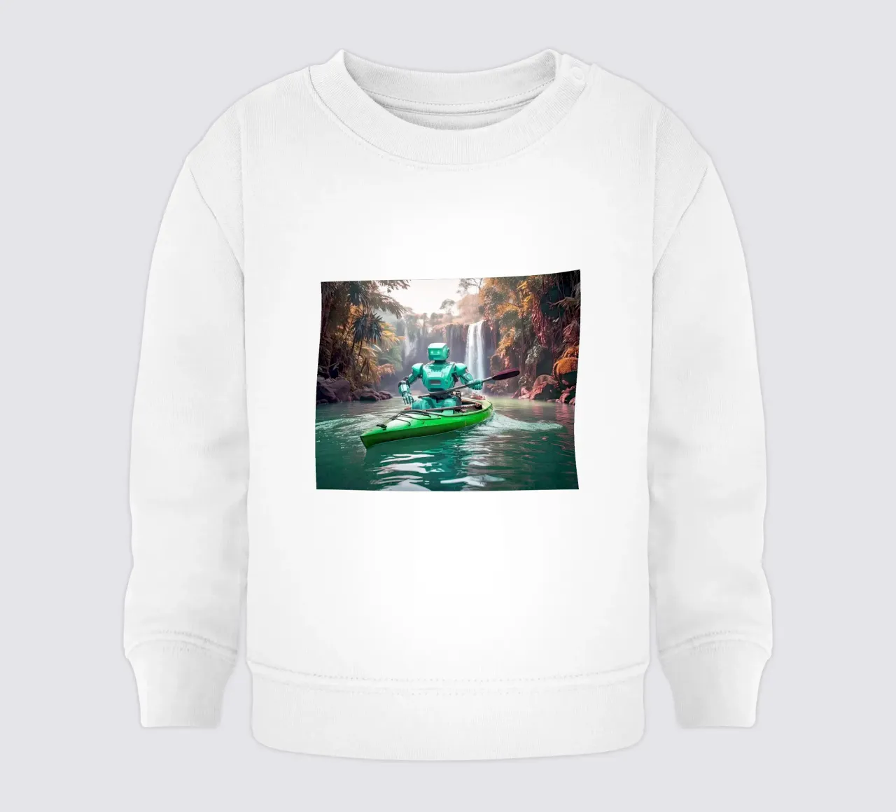 ROBOT EN CANOE. Vert. sudadera de bebé de Thierry vobmann photography