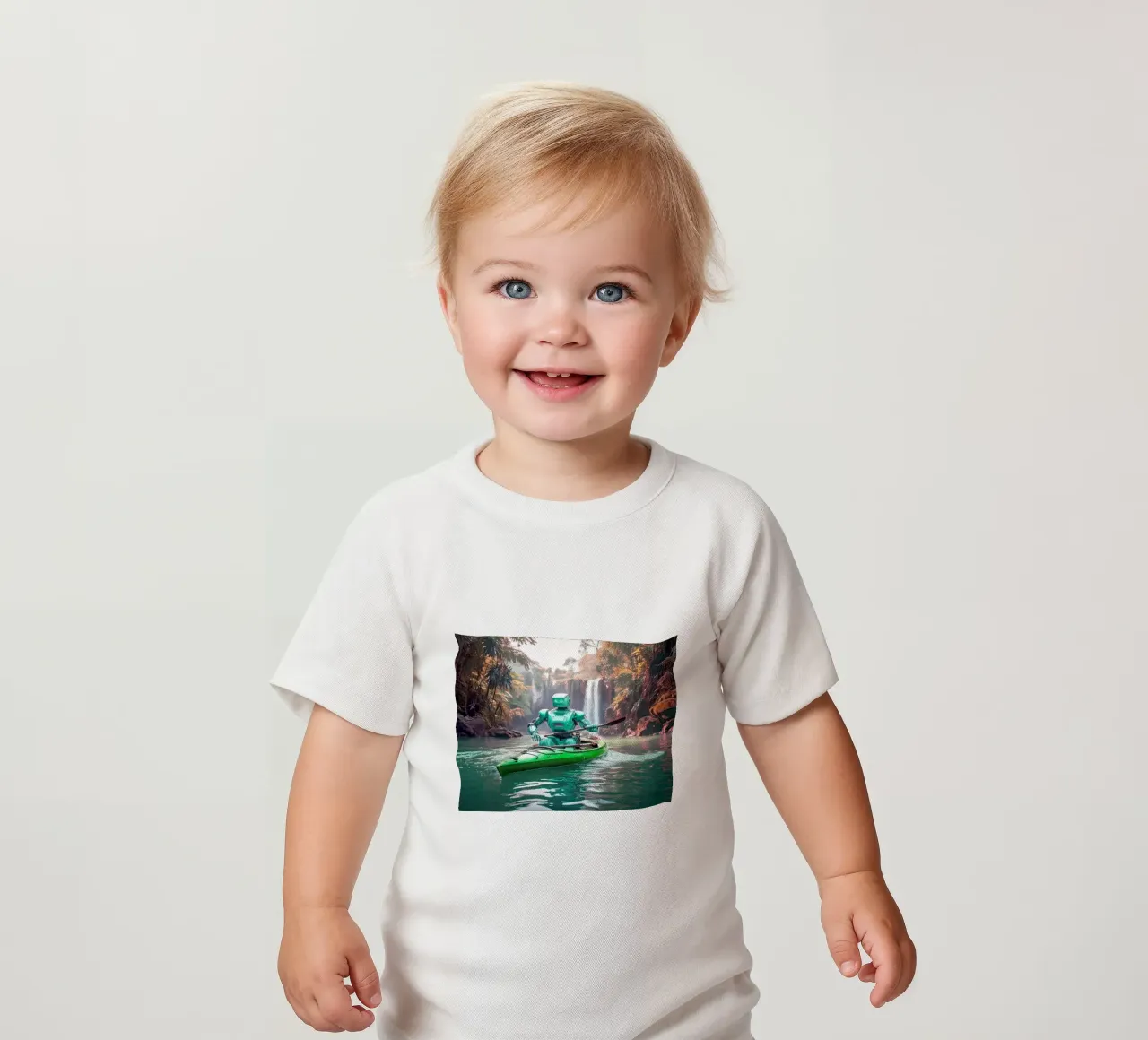 ROBOT EN CANOE. Vert. maglietta neonato da Thierry vobmann photography