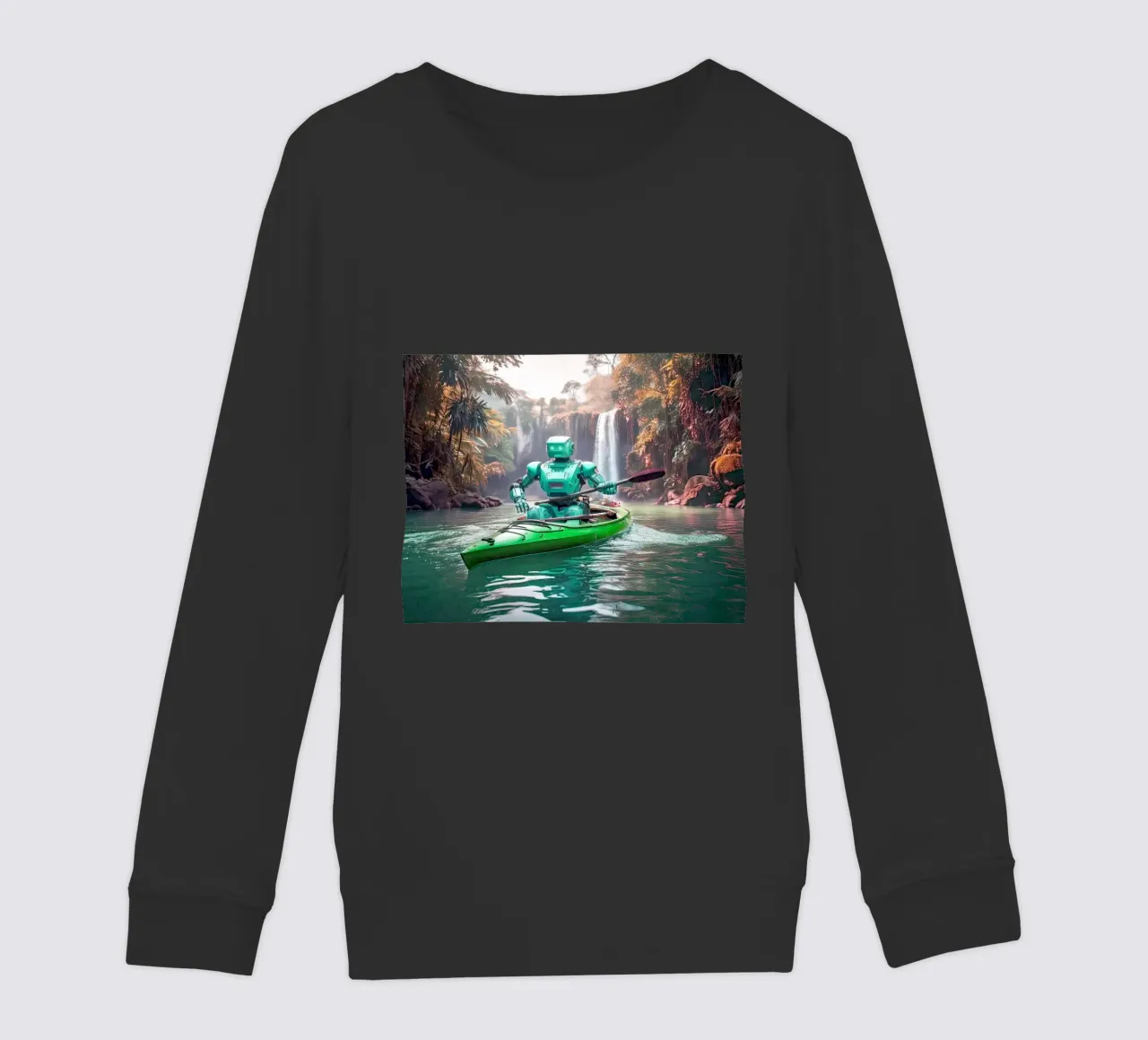 ROBOT EN CANOE. Vert. felpa bambino da Thierry vobmann photography