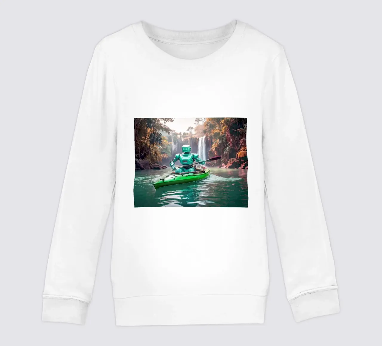 ROBOT EN CANOE. Vert. sudadera para niño de Thierry vobmann photography