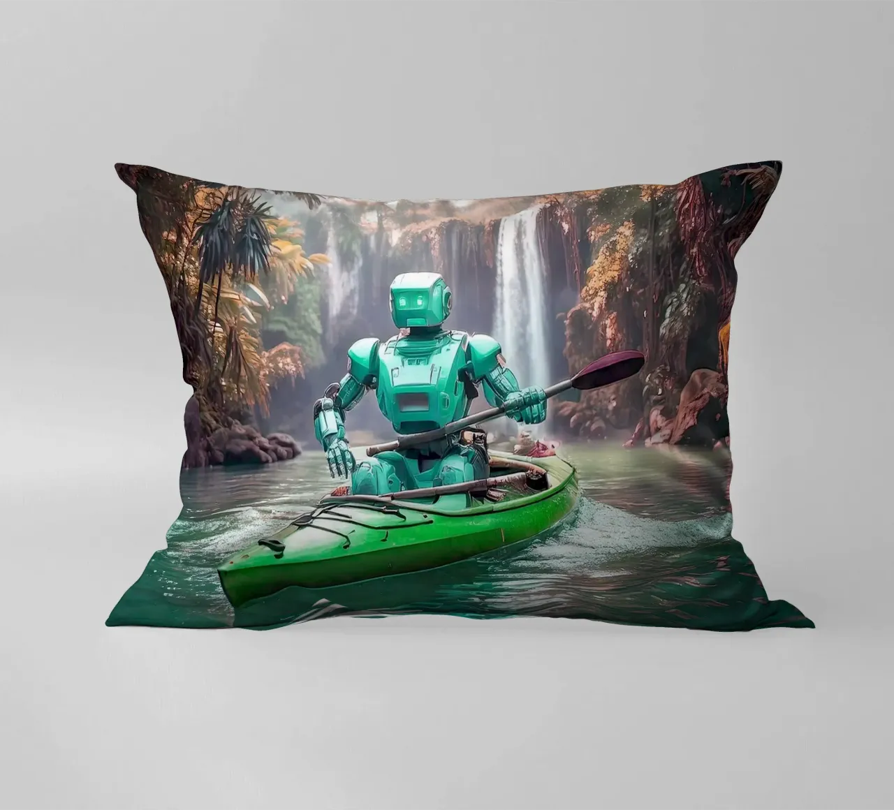 ROBOT EN CANOE. Vert. cuscino da Thierry vobmann photography