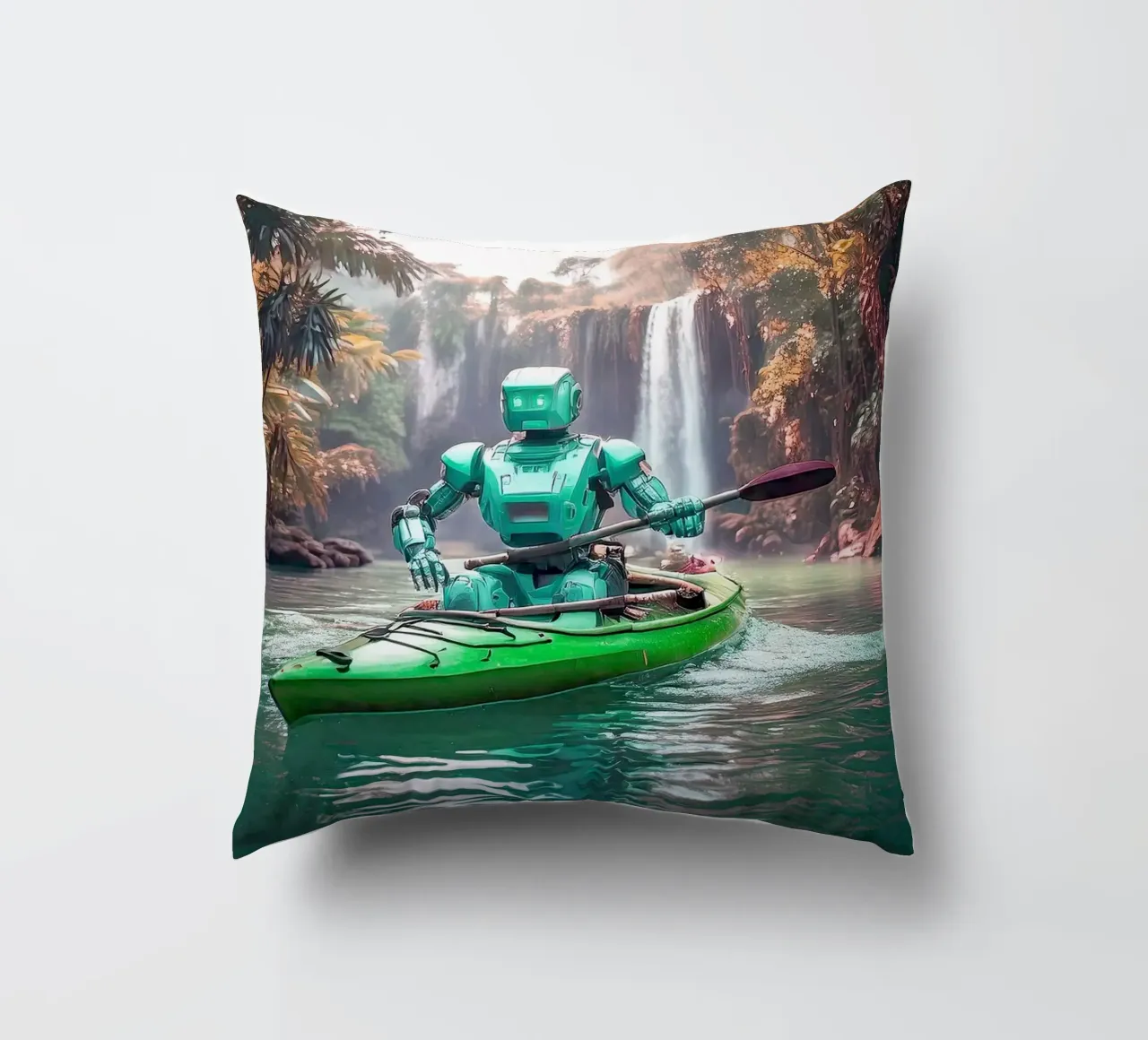 ROBOT EN CANOE. Vert. cuscino da Thierry vobmann photography