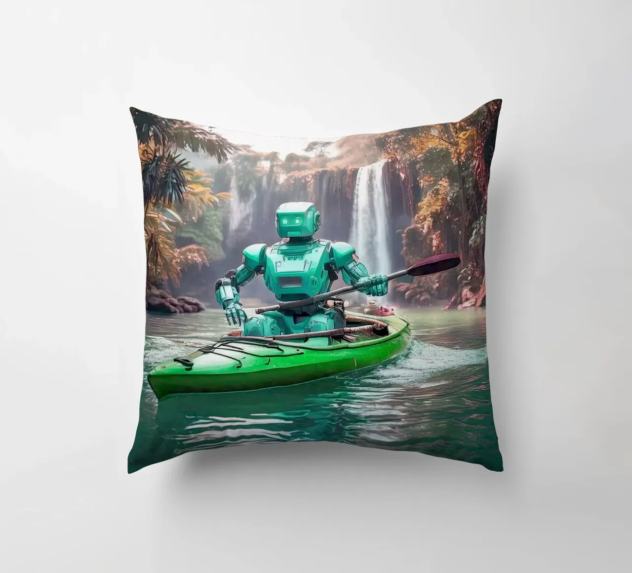 ROBOT EN CANOE. Vert. cuscino da Thierry vobmann photography