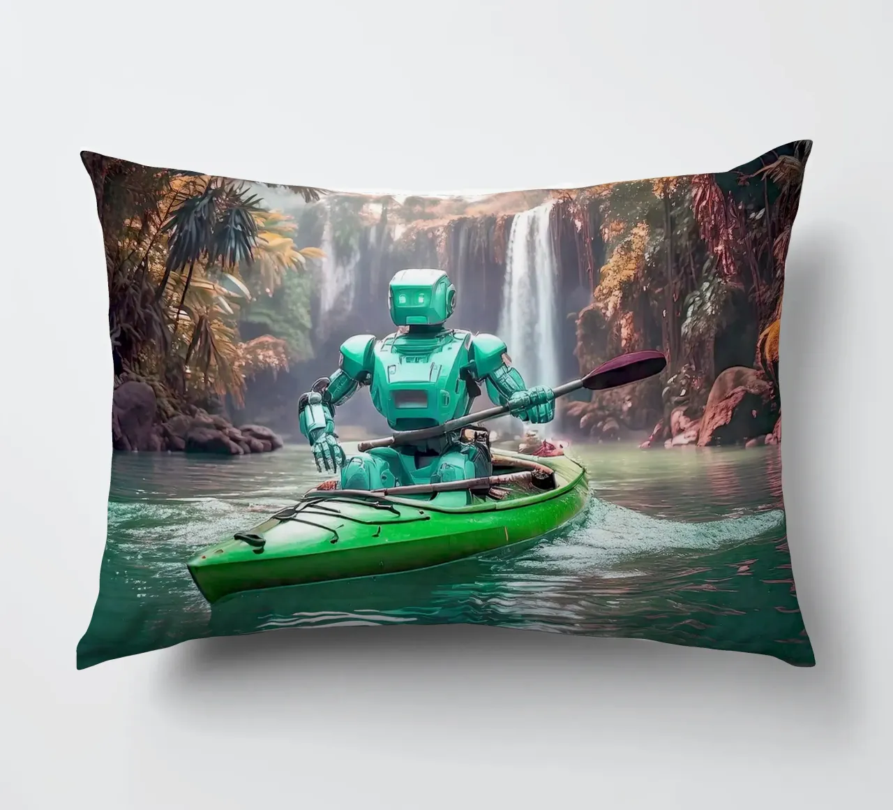 ROBOT EN CANOE. Vert. cuscino da Thierry vobmann photography