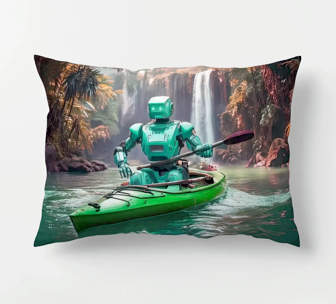 ROBOT EN CANOE. Vert. cuscino da Thierry vobmann photography