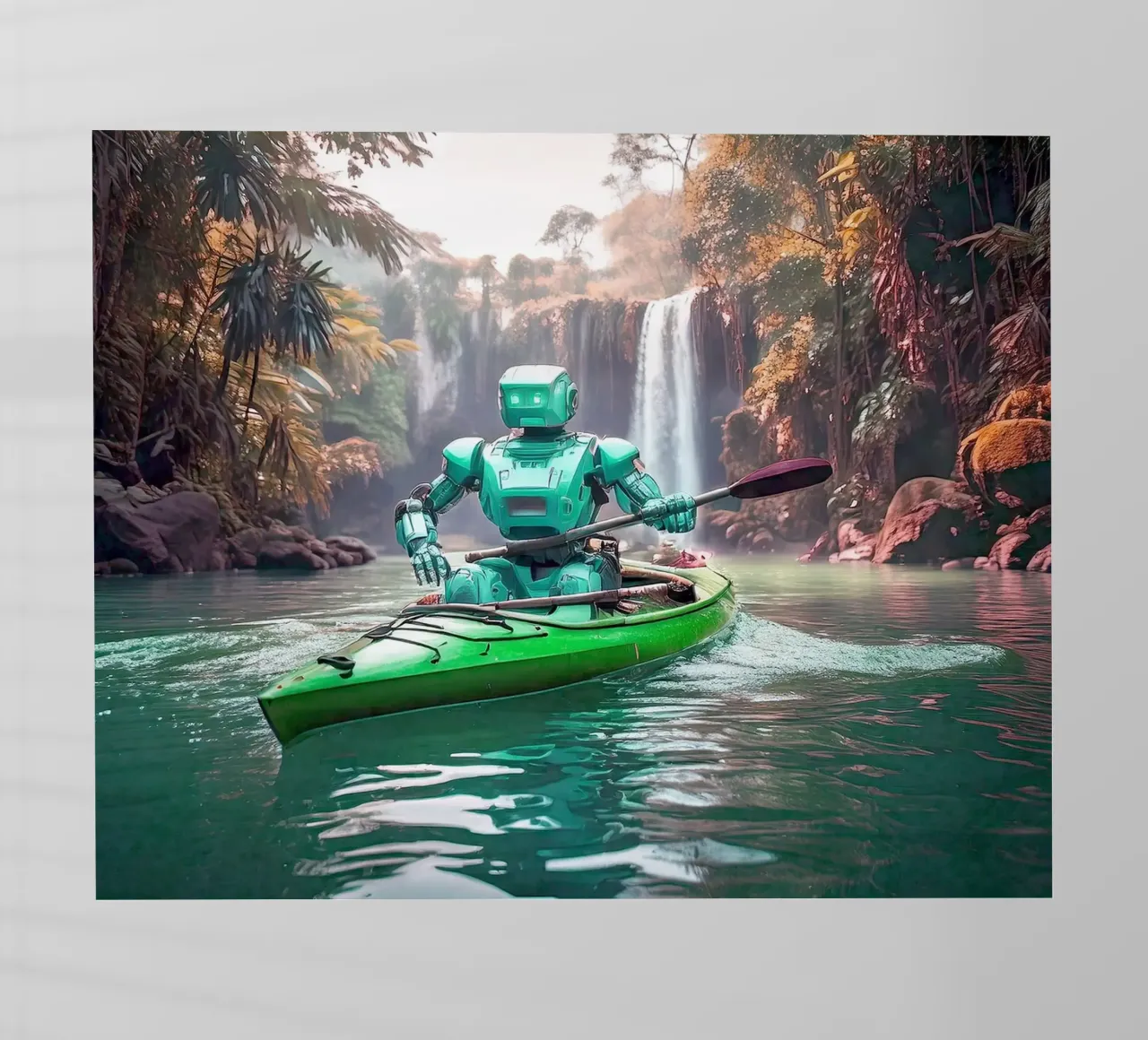 ROBOT EN CANOE. Vert. pellicola backlit da Thierry vobmann photography