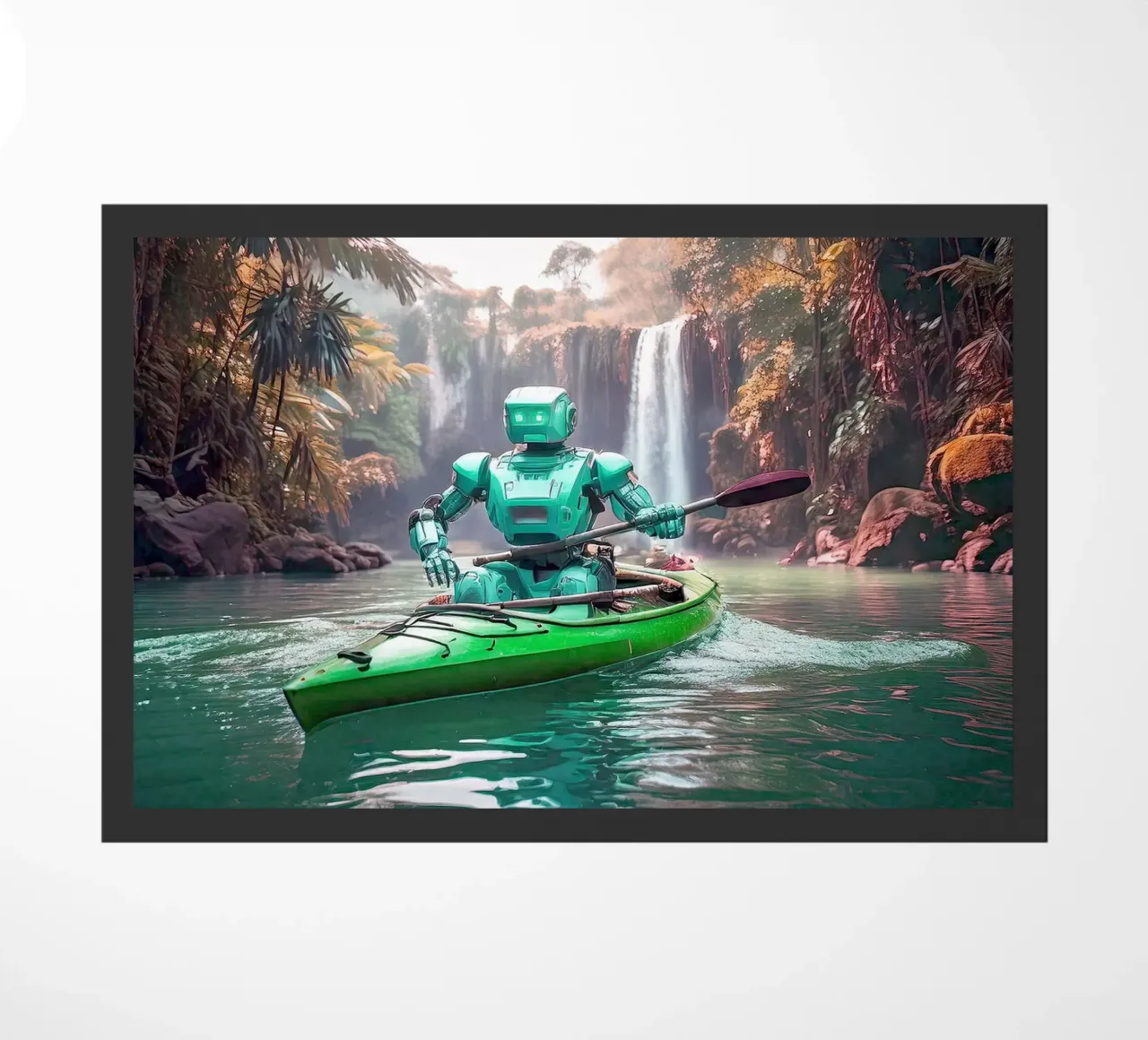 ROBOT EN CANOE. Vert. zerbino da Thierry vobmann photography