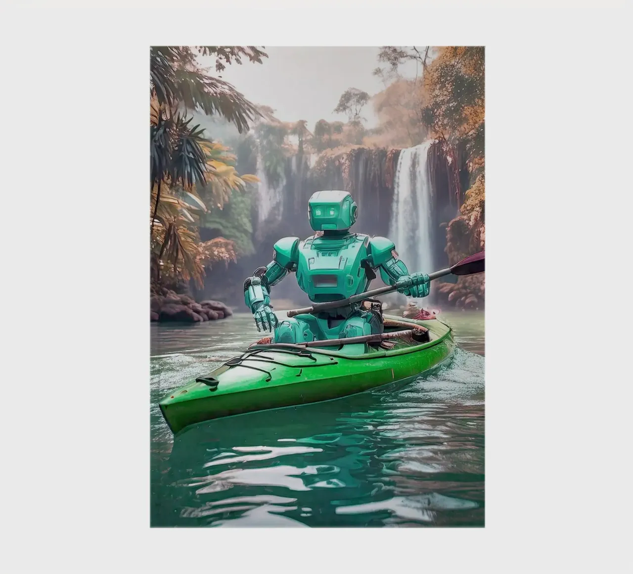 ROBOT EN CANOE. Vert. notebook by Thierry vobmann photography