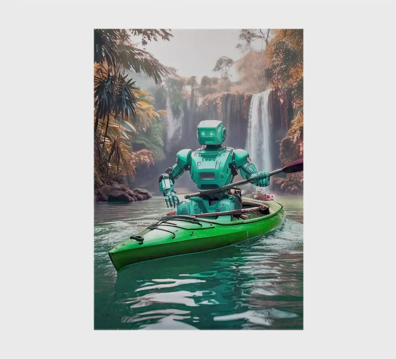 ROBOT EN CANOE. Vert. notebook by Thierry vobmann photography