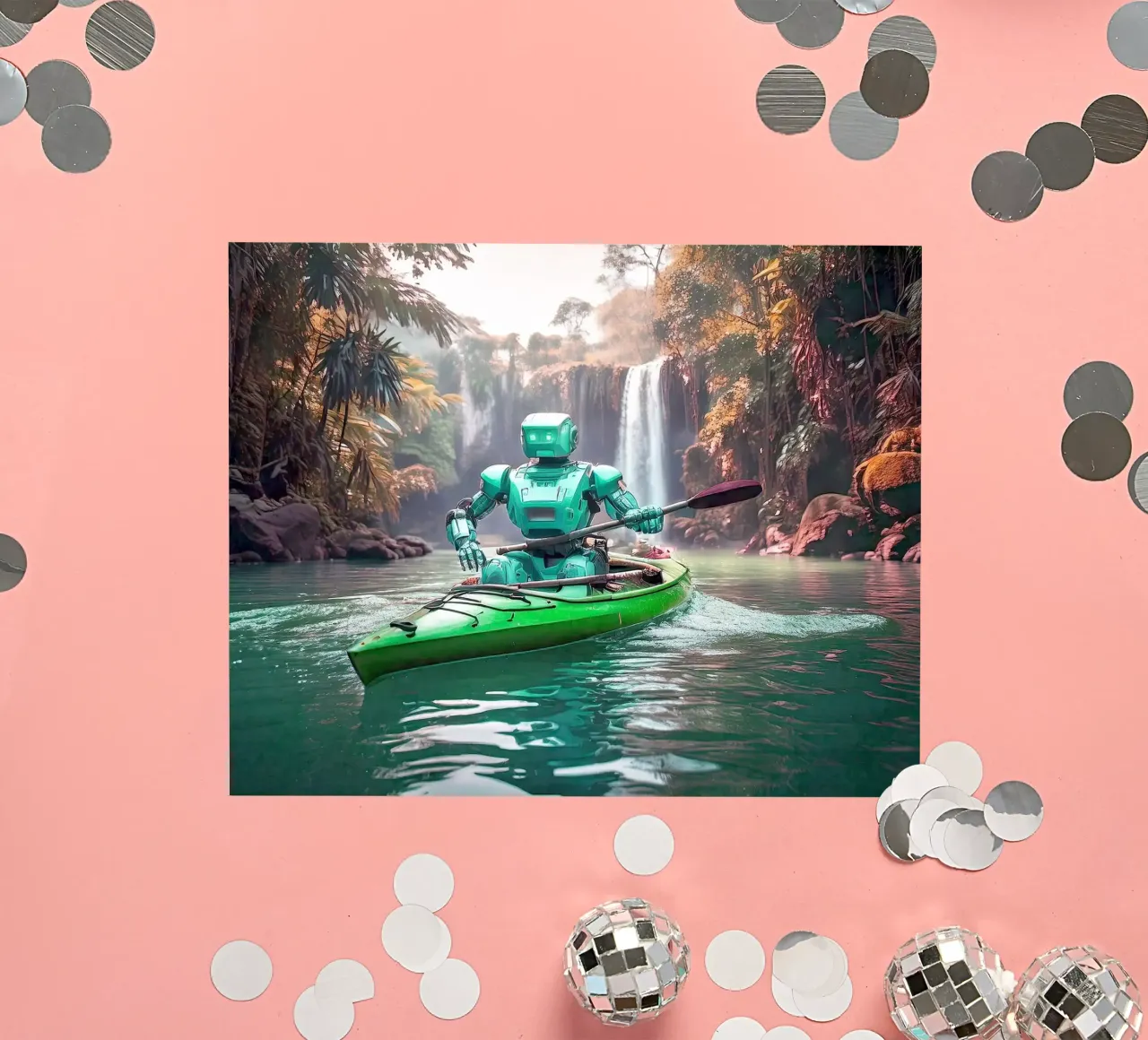 ROBOT EN CANOE. Vert. adesivo da Thierry vobmann photography