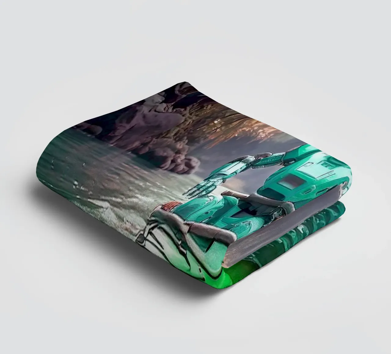 ROBOT EN CANOE. Vert. asciugamano da bagno da Thierry vobmann photography