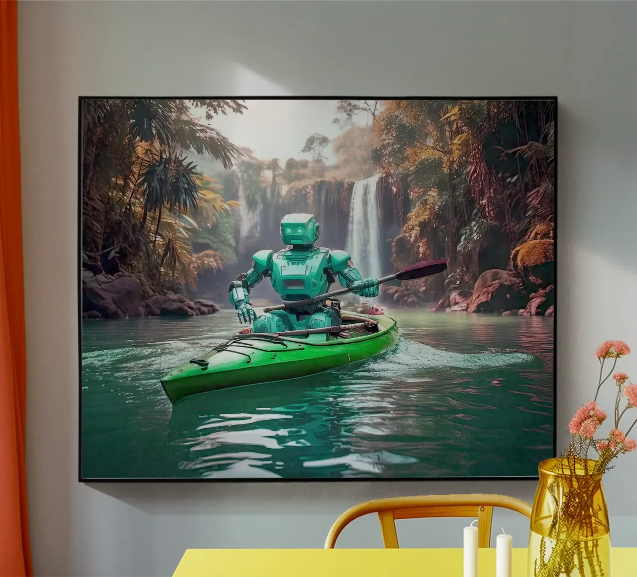 ROBOT EN CANOE. Vert. plexiglass da Thierry vobmann photography