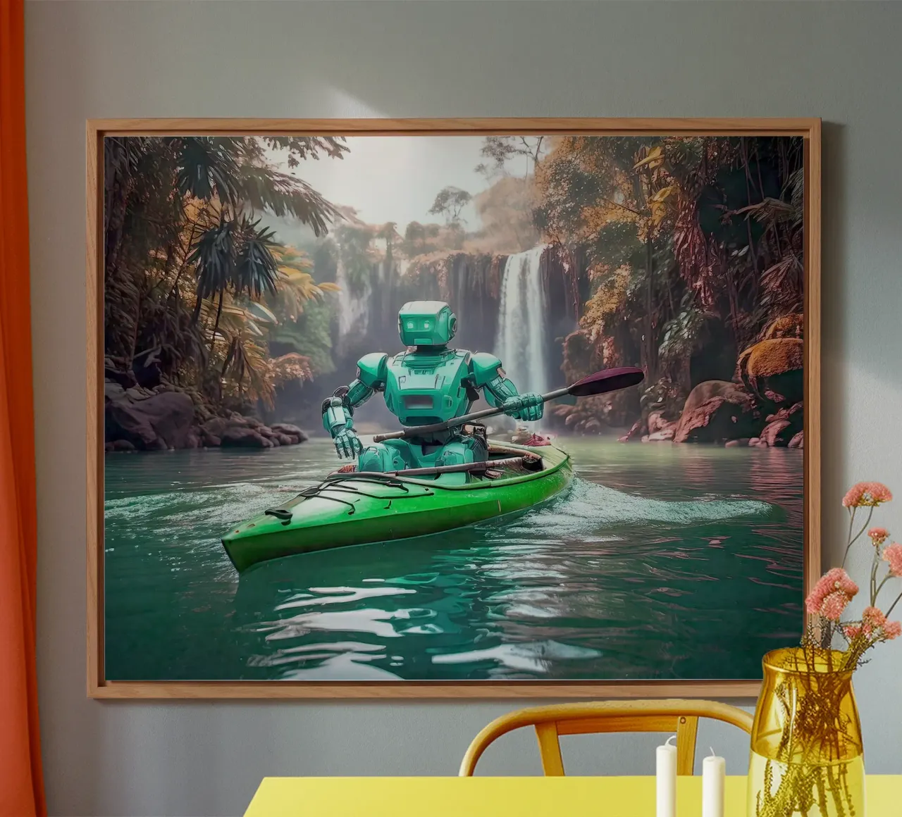 ROBOT EN CANOE. Vert. alluminio dibond da Thierry vobmann photography