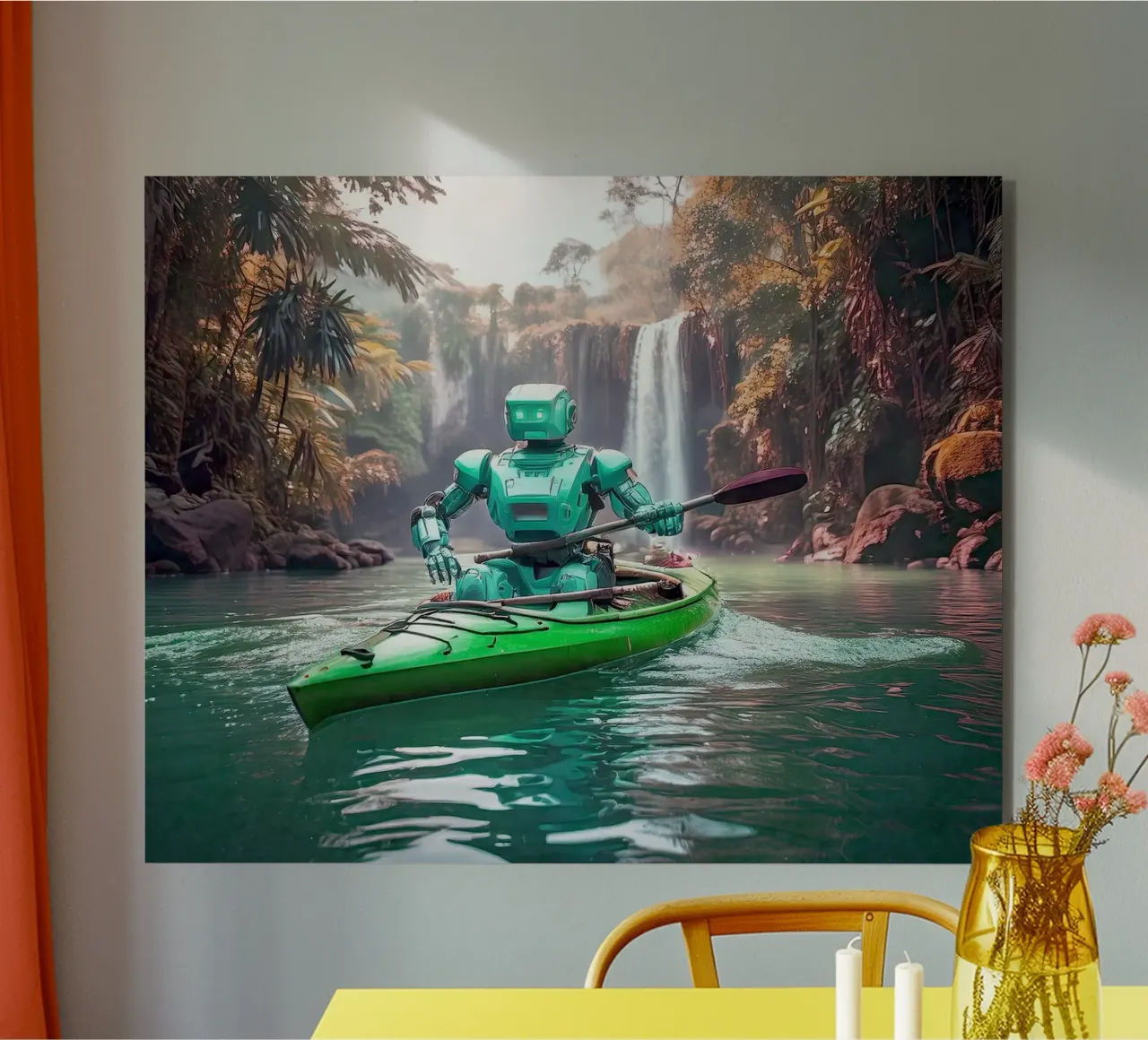 ROBOT EN CANOE. Vert. alluminio dibond da Thierry vobmann photography