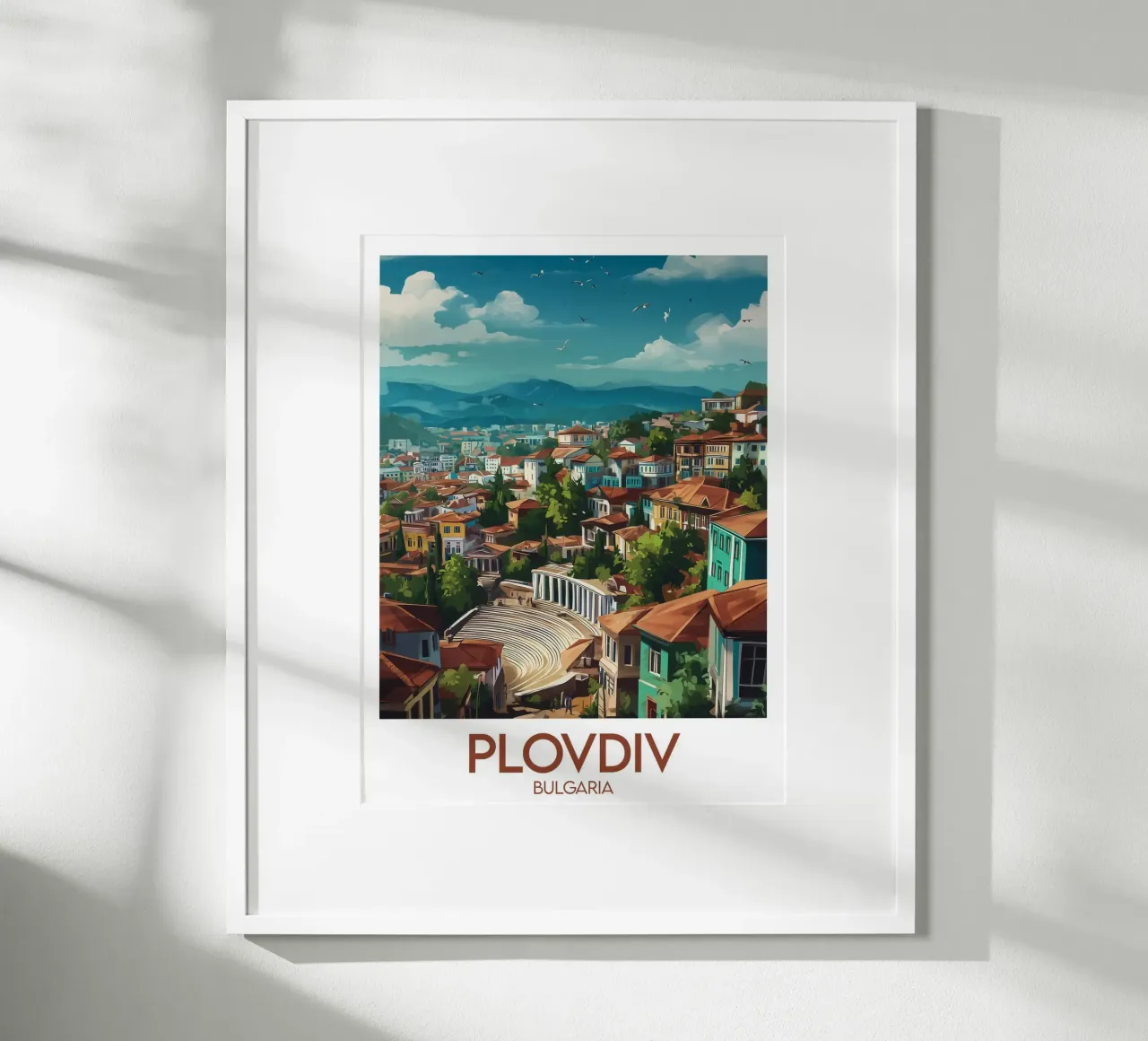 Affiche Plovdiv poster con telaio in legno da Frame the World
