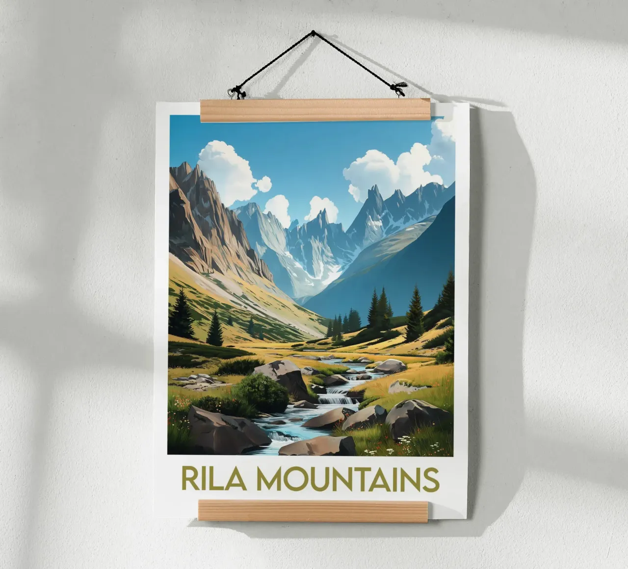 Affiche Rila Mountains poster con telaio in plastica da Frame the World