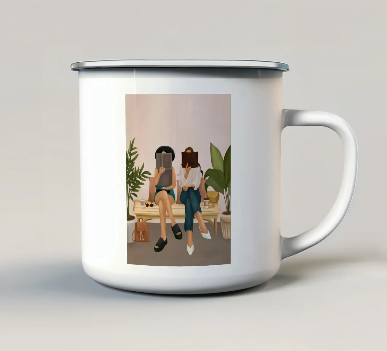 We're Reading enamel mug by cityart