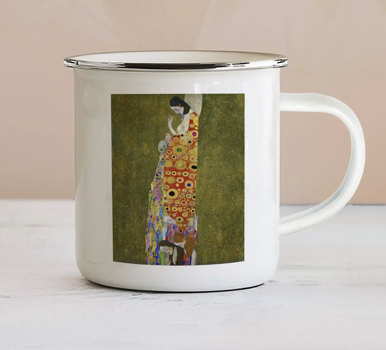 Gustav Klimt’s Hope tazza in smalto da Gustav Klimt ART Prints