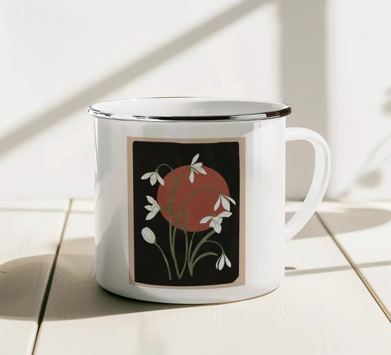 Beautiful Snowdrop Flowers 2 tazza in smalto da cityart