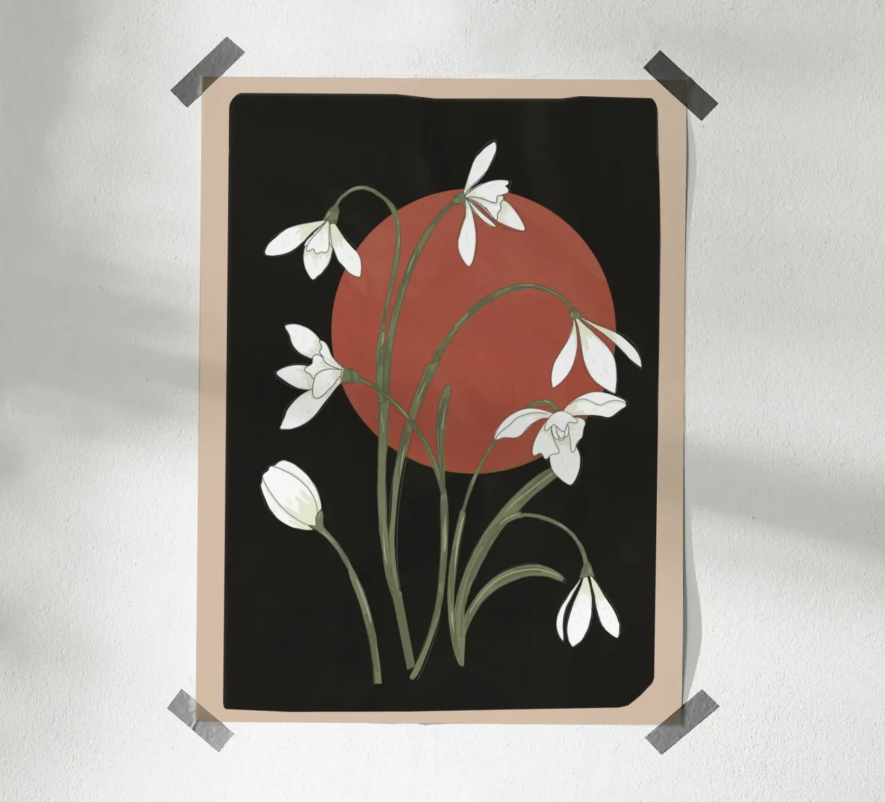 Beautiful Snowdrop Flowers 2 poster con telaio in alluminio da cityart