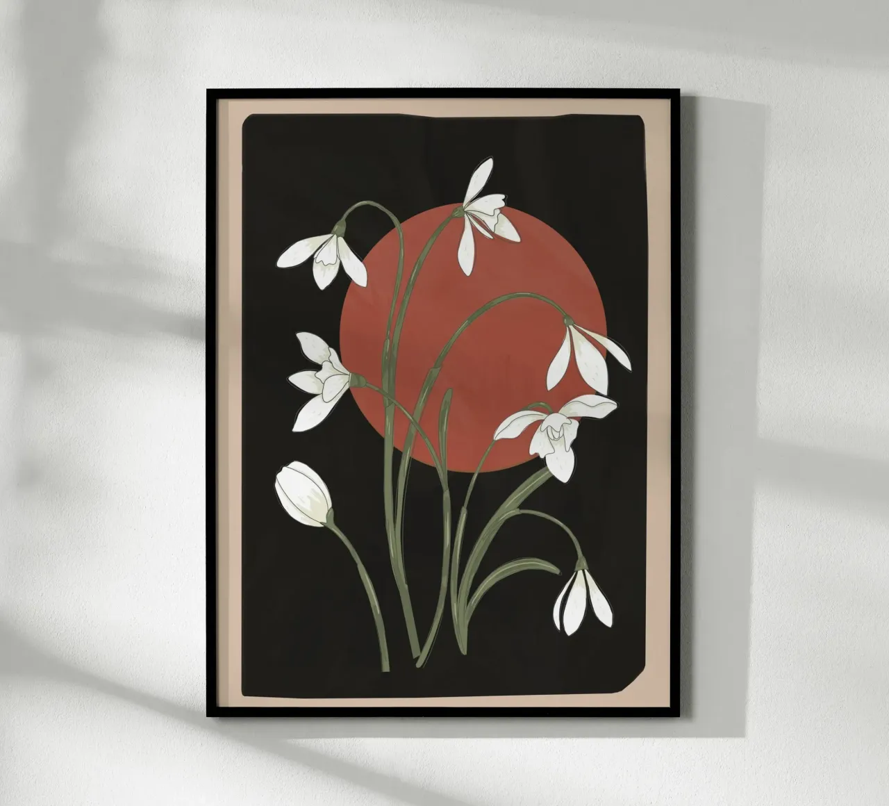 Beautiful Snowdrop Flowers 2 poster con telaio in alluminio da cityart