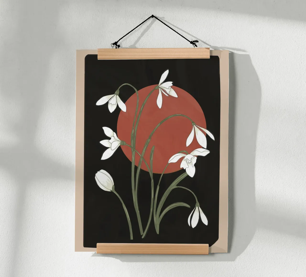 Beautiful Snowdrop Flowers 2 poster con telaio in alluminio da cityart