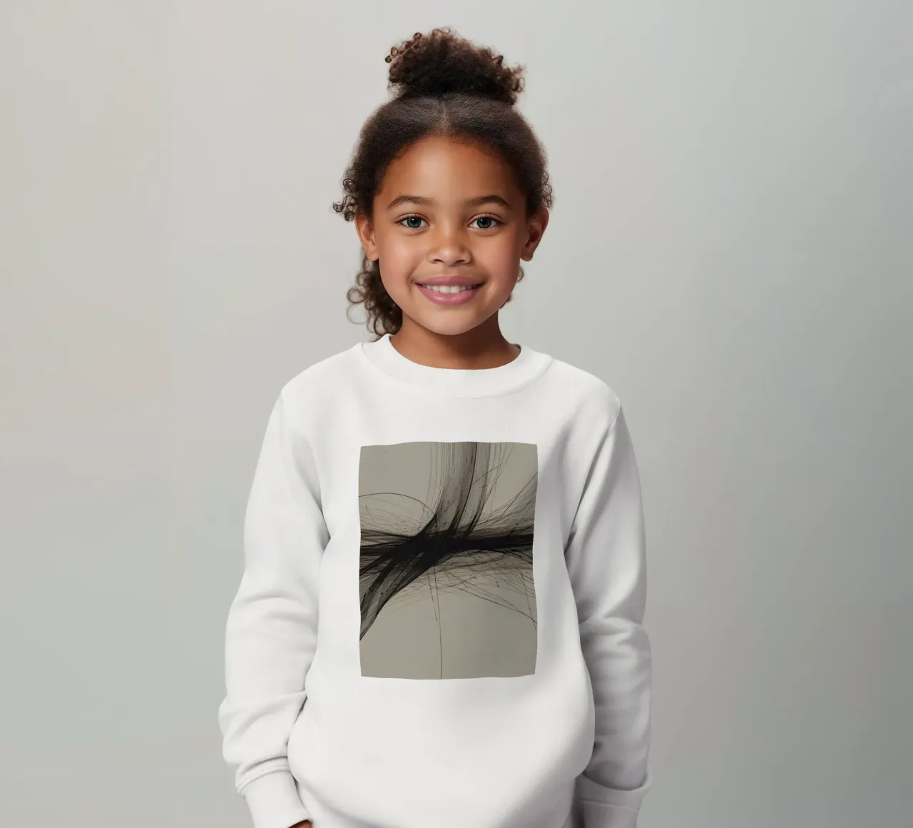 Disegno astratto in bianco e nero con linee che si intersecano felpa bambino da DesignDoodle