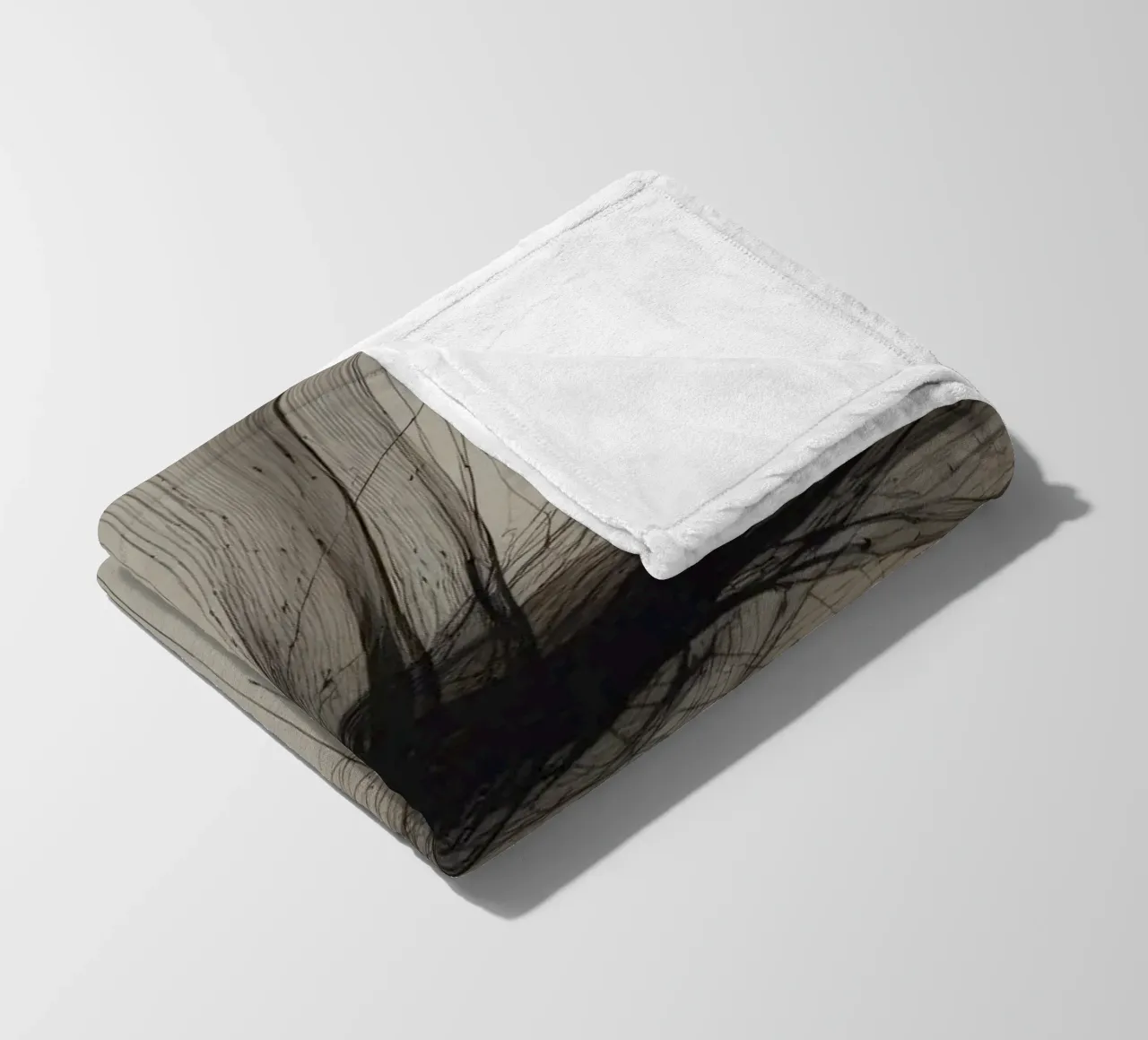 Abstract black and white design featuring intersecting lines fleece blanket by DesignDoodle